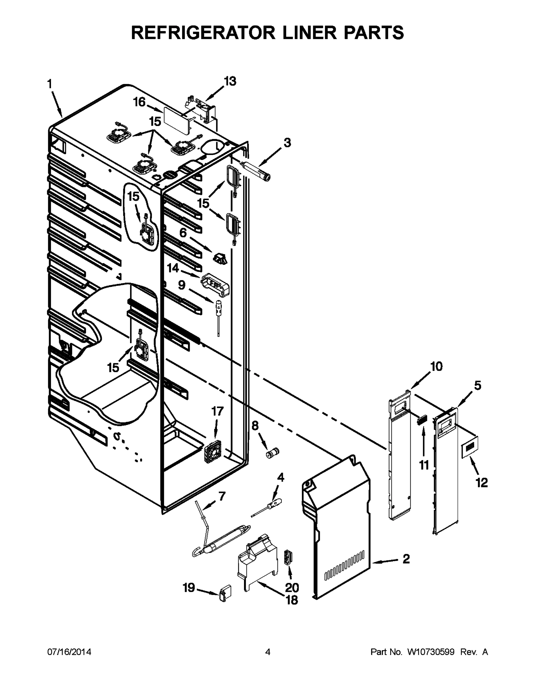 03 - REFRIGERATOR LINER PARTS
