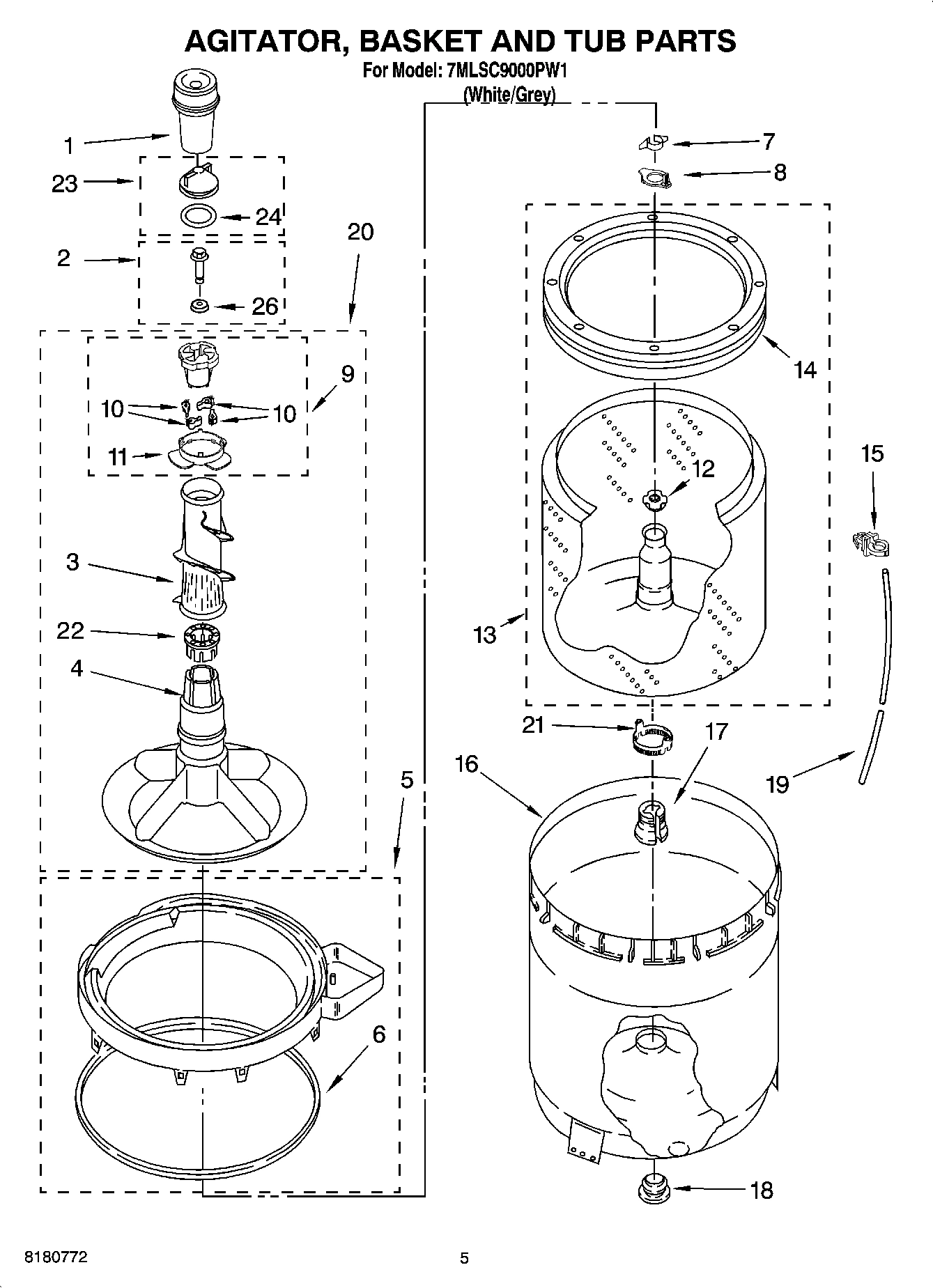 03 - AGITATOR, BASKET AND TUB PARTS