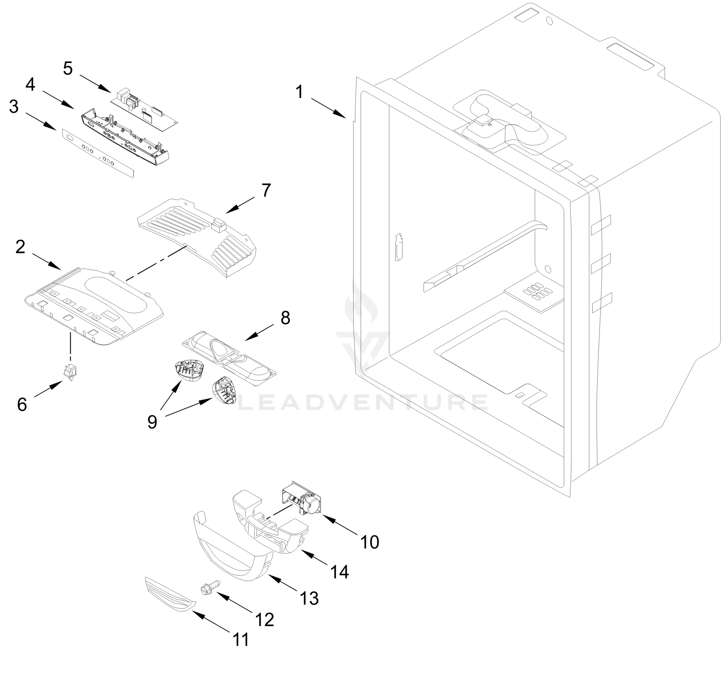 REFRIGERATOR LINER PARTS