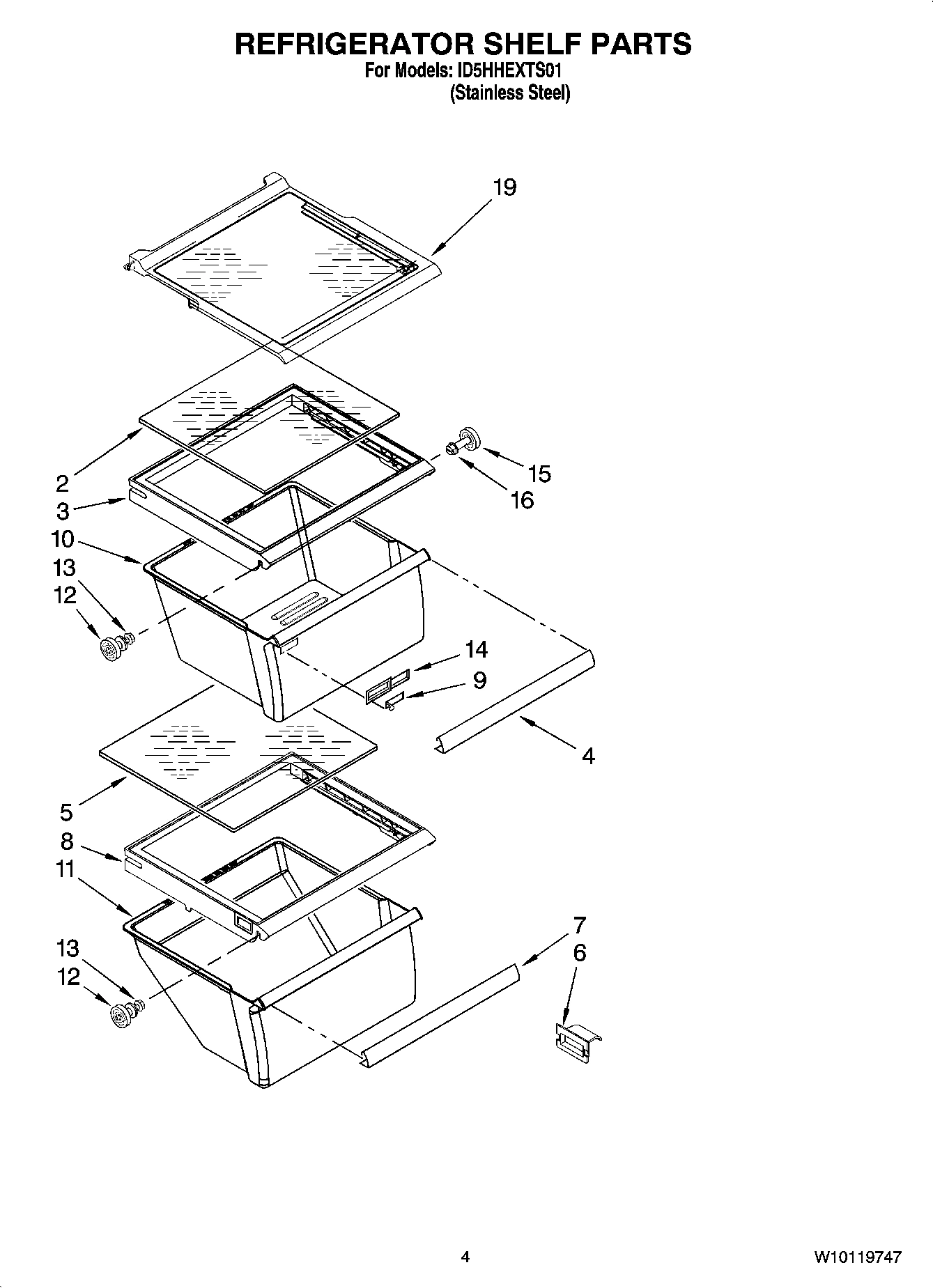 03 - REFRIGERATOR SHELF PARTS