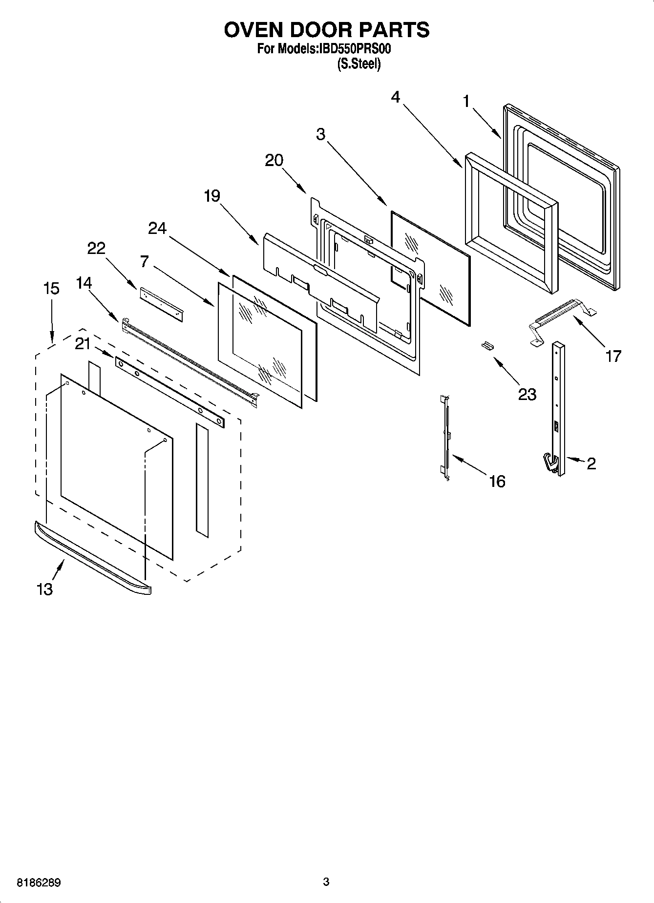02 - OVEN DOOR PARTS