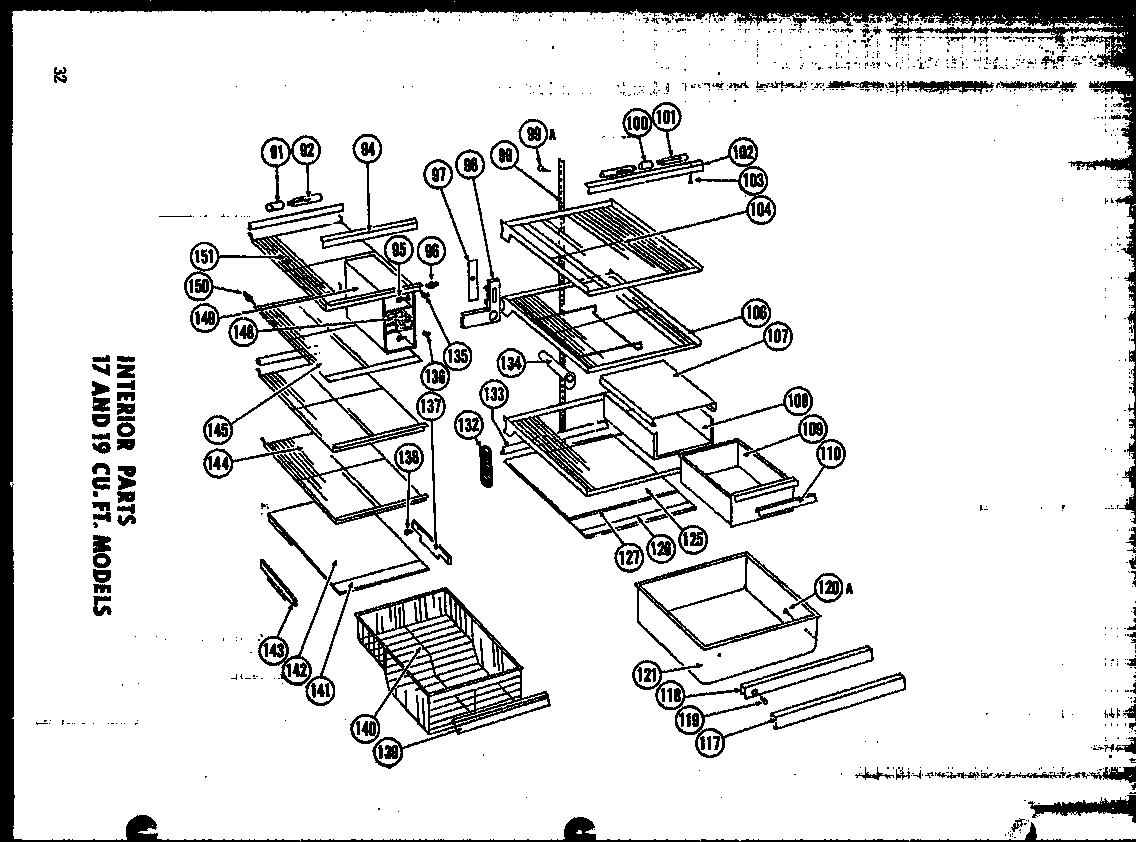 01 - INTERIOR PARTS 17 AND 19 CU. FT. MODELS