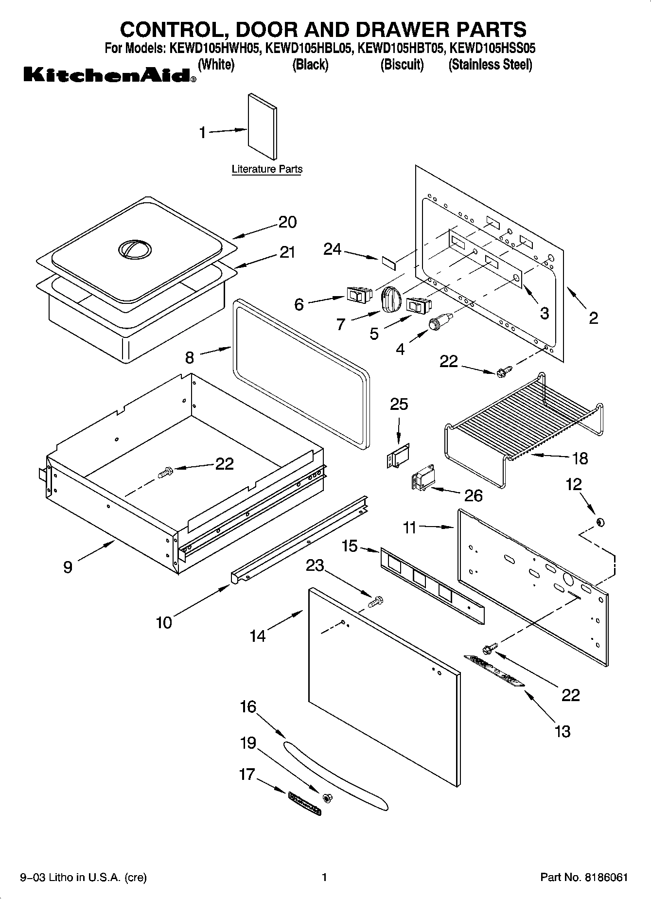 01 - CONTROL, DOOR AND DRAWER PARTS