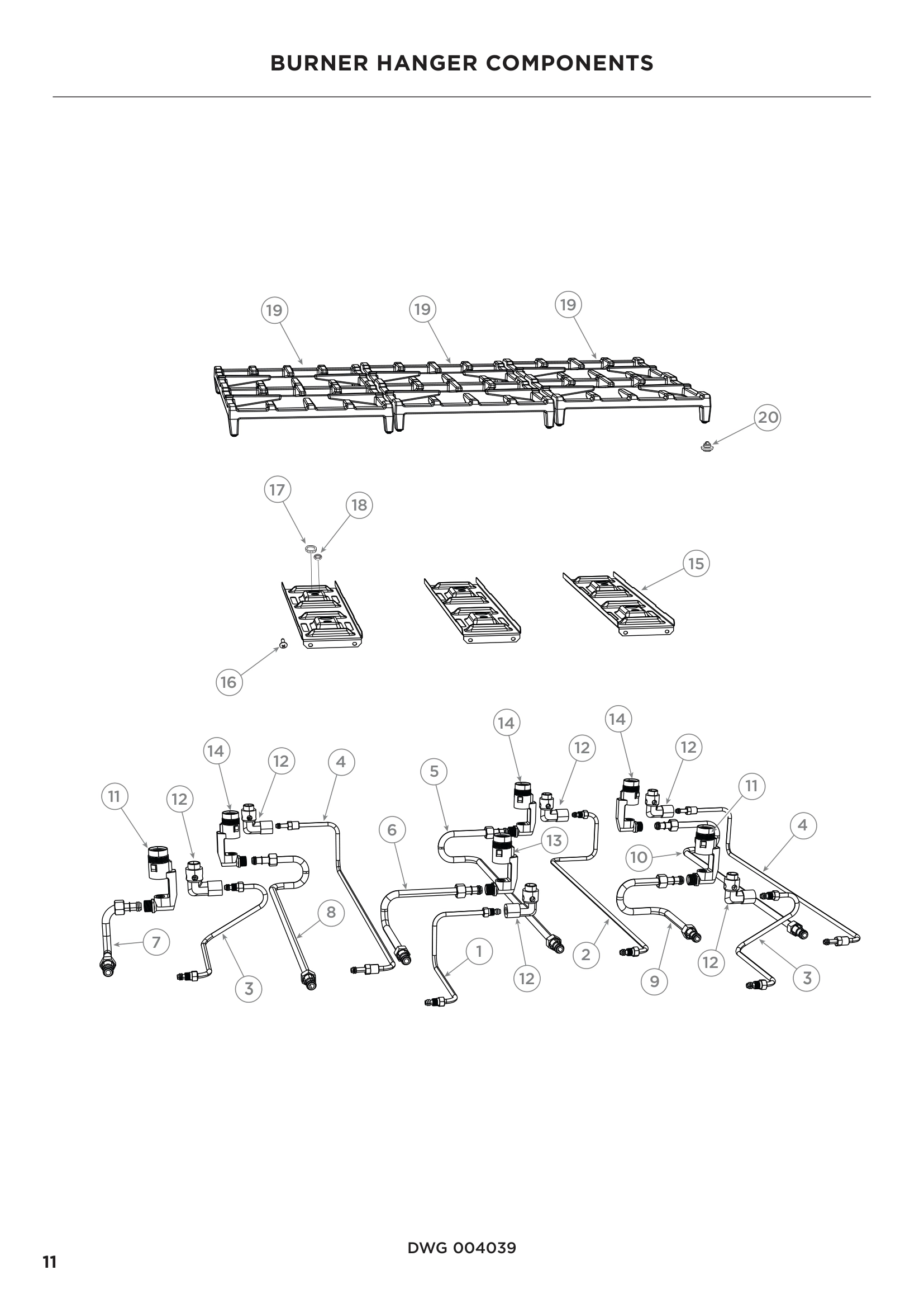 BURNER HANGER COMPONENTS