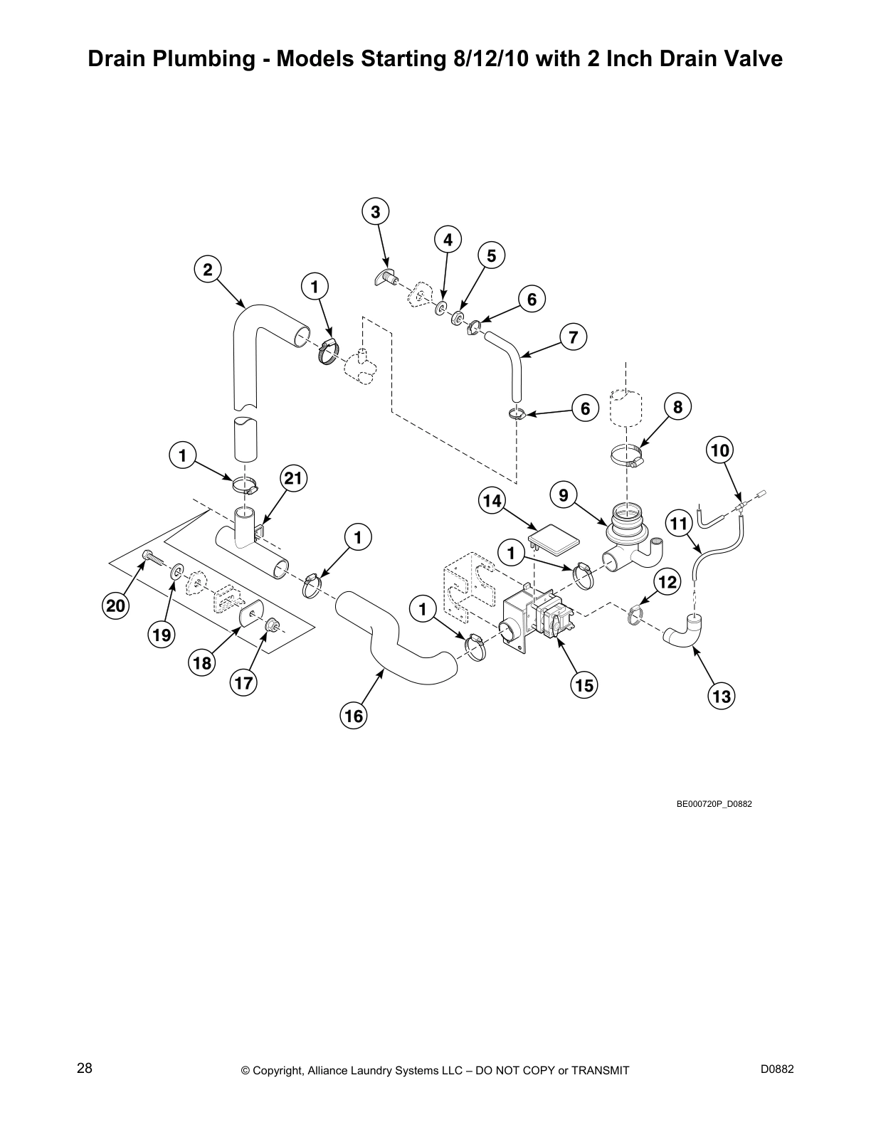 Drain Plumbing - Models Starting 8/12/10 with 2 Inch Drain Valve