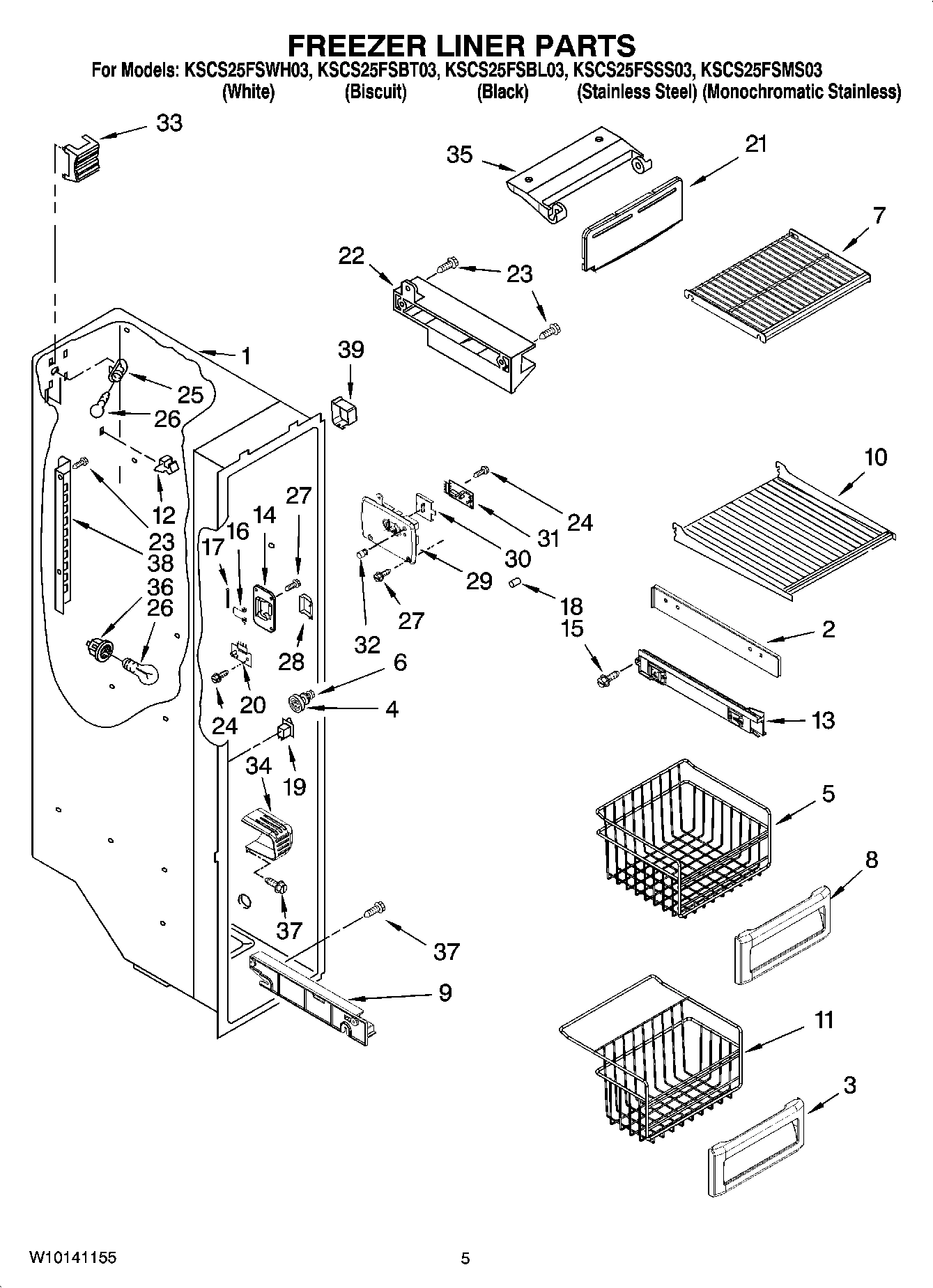 04 - FREEZER LINER PARTS