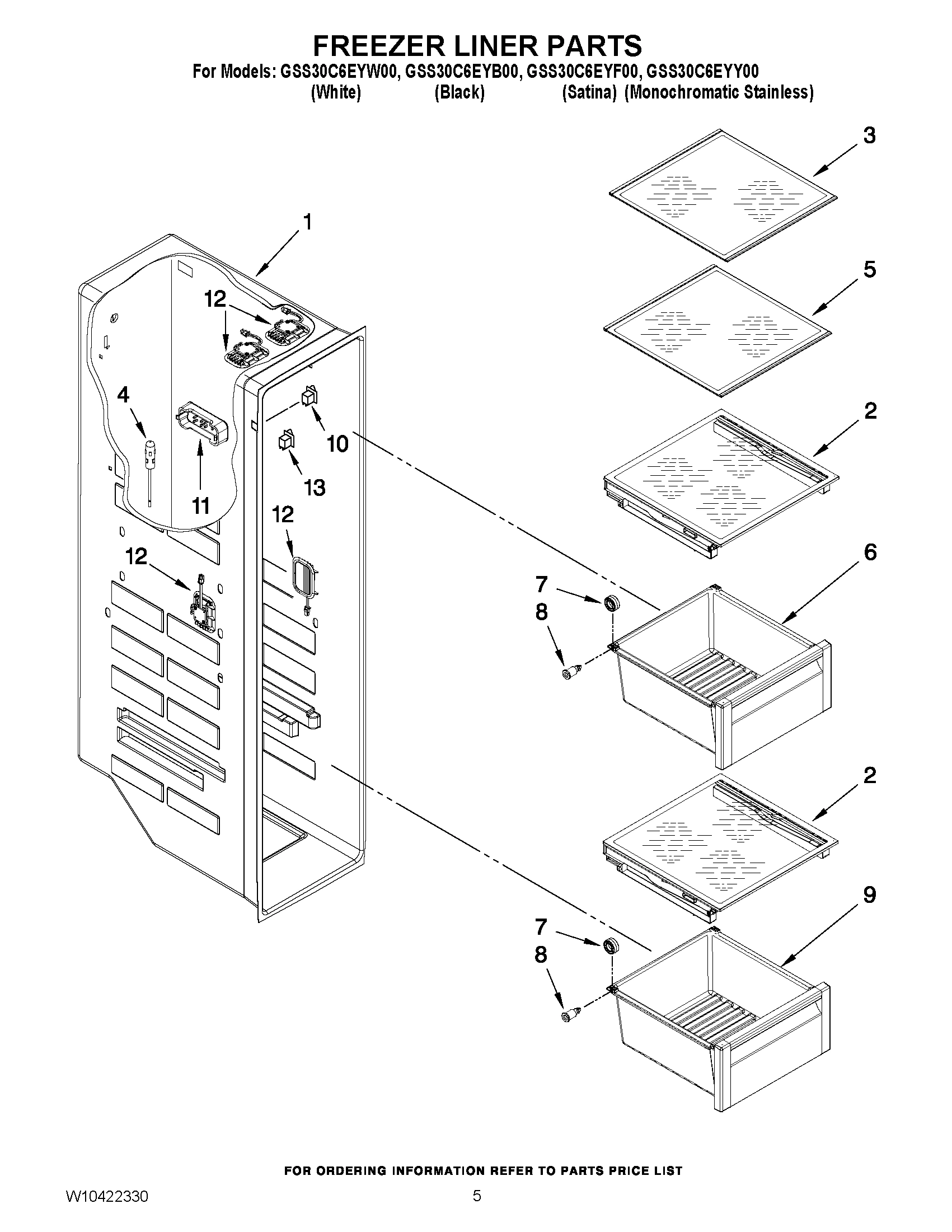 04 - FREEZER LINER PARTS