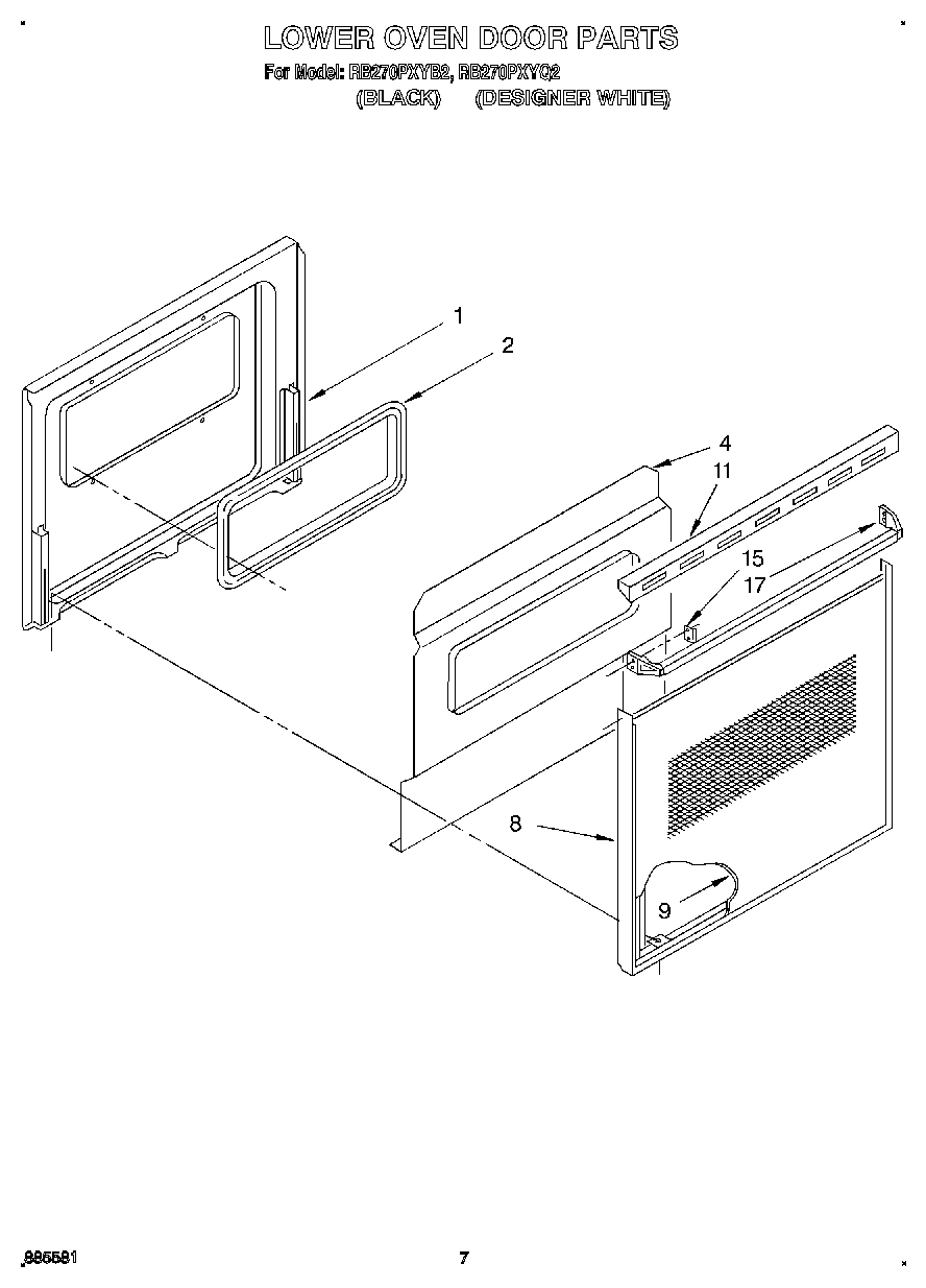 04 - LOWER OVEN DOOR, OPTIONAL
