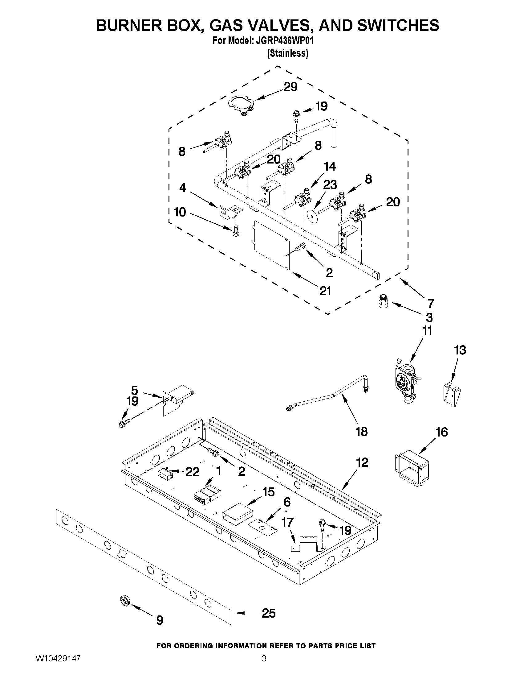 02 - BURNER BOX, GAS VALVES, AND SWITCHES