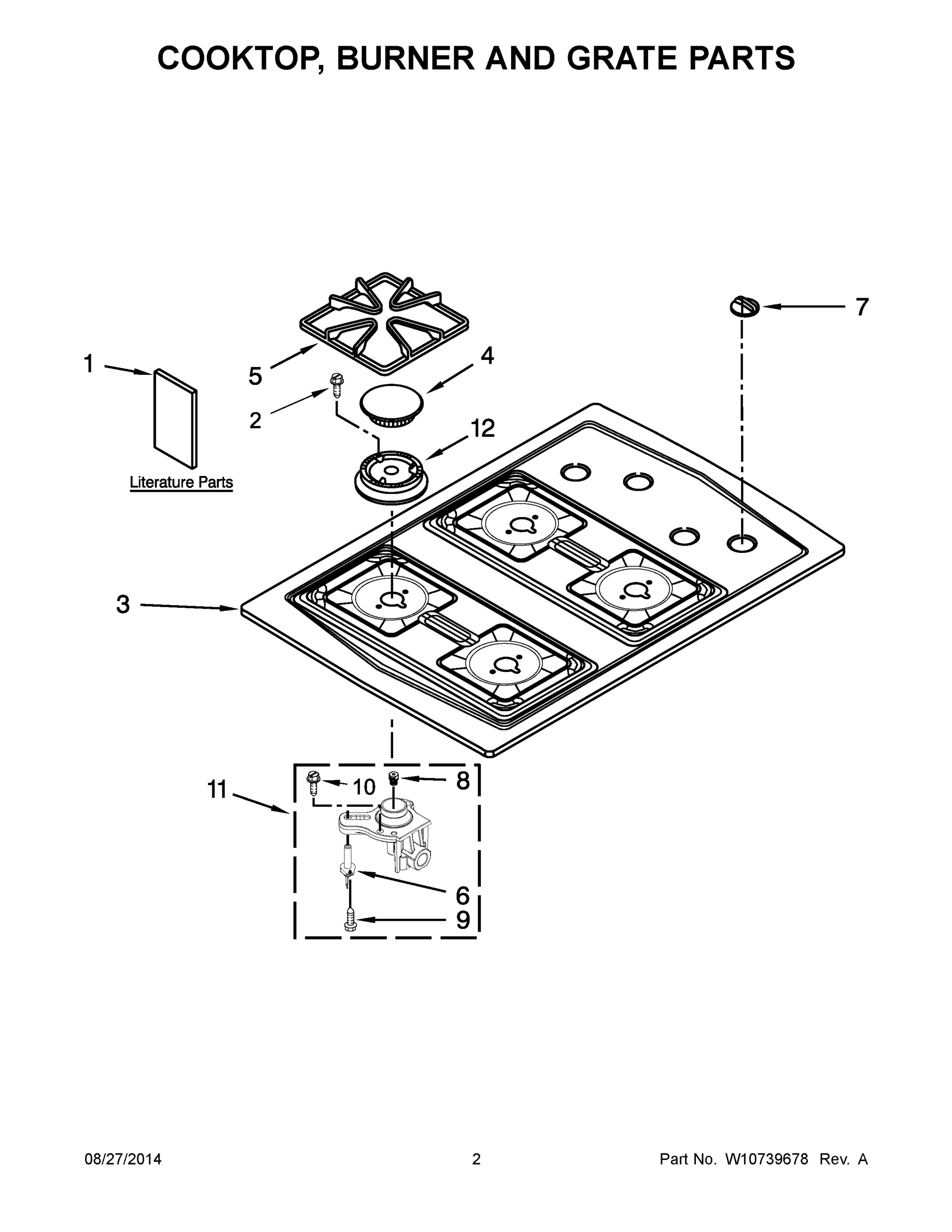 02 - COOKTOP, BURNER AND GRATE PARTS