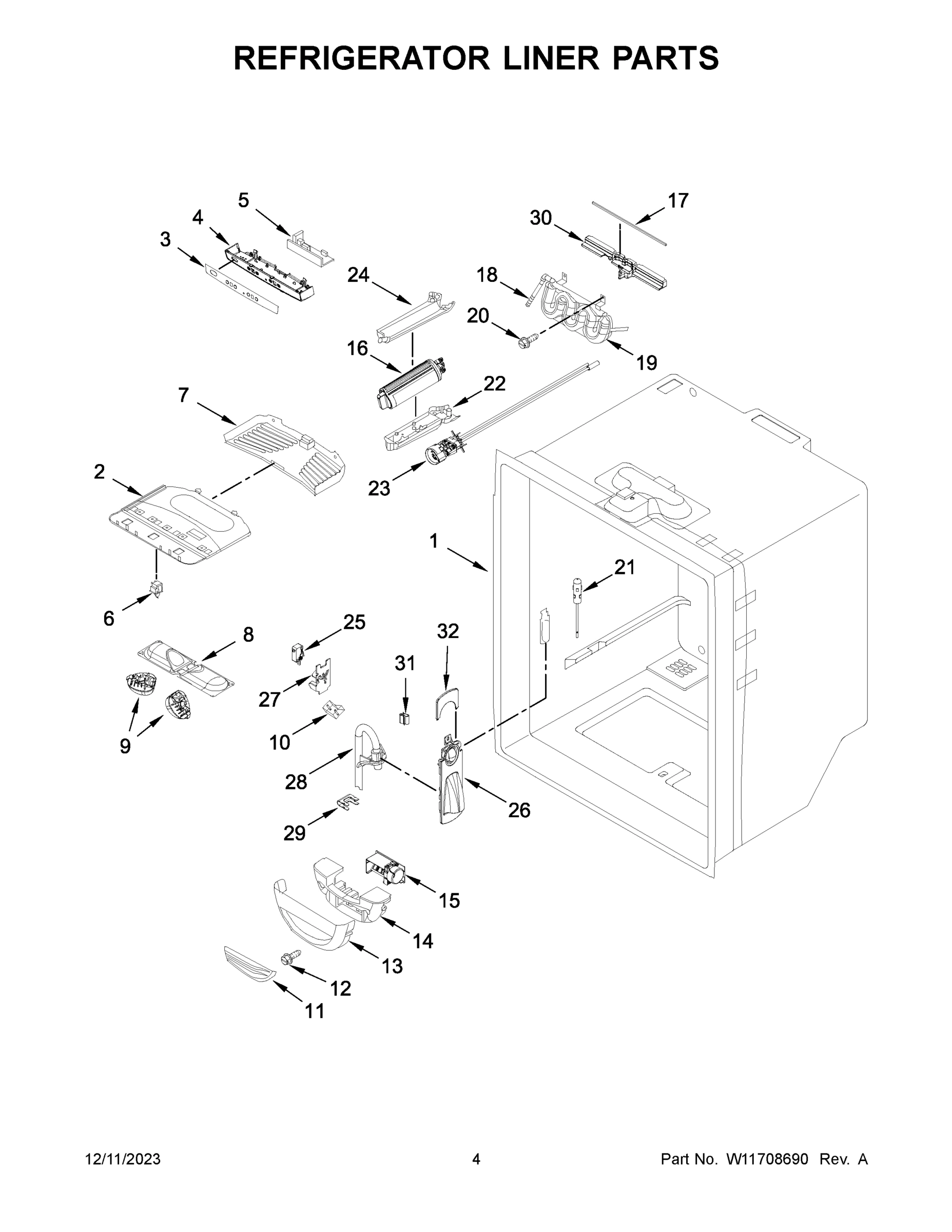 03 - REFRIGERATOR LINER PARTS