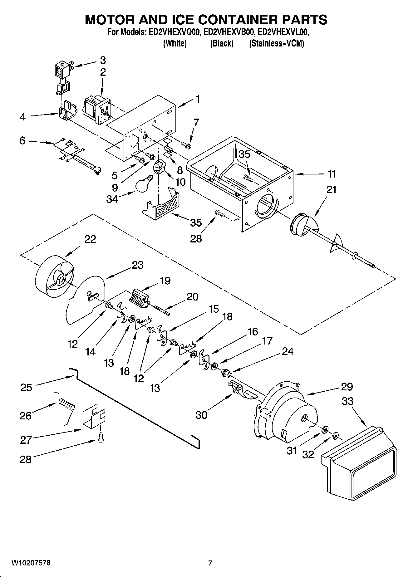 05 - MOTOR AND ICE CONTAINER PARTS