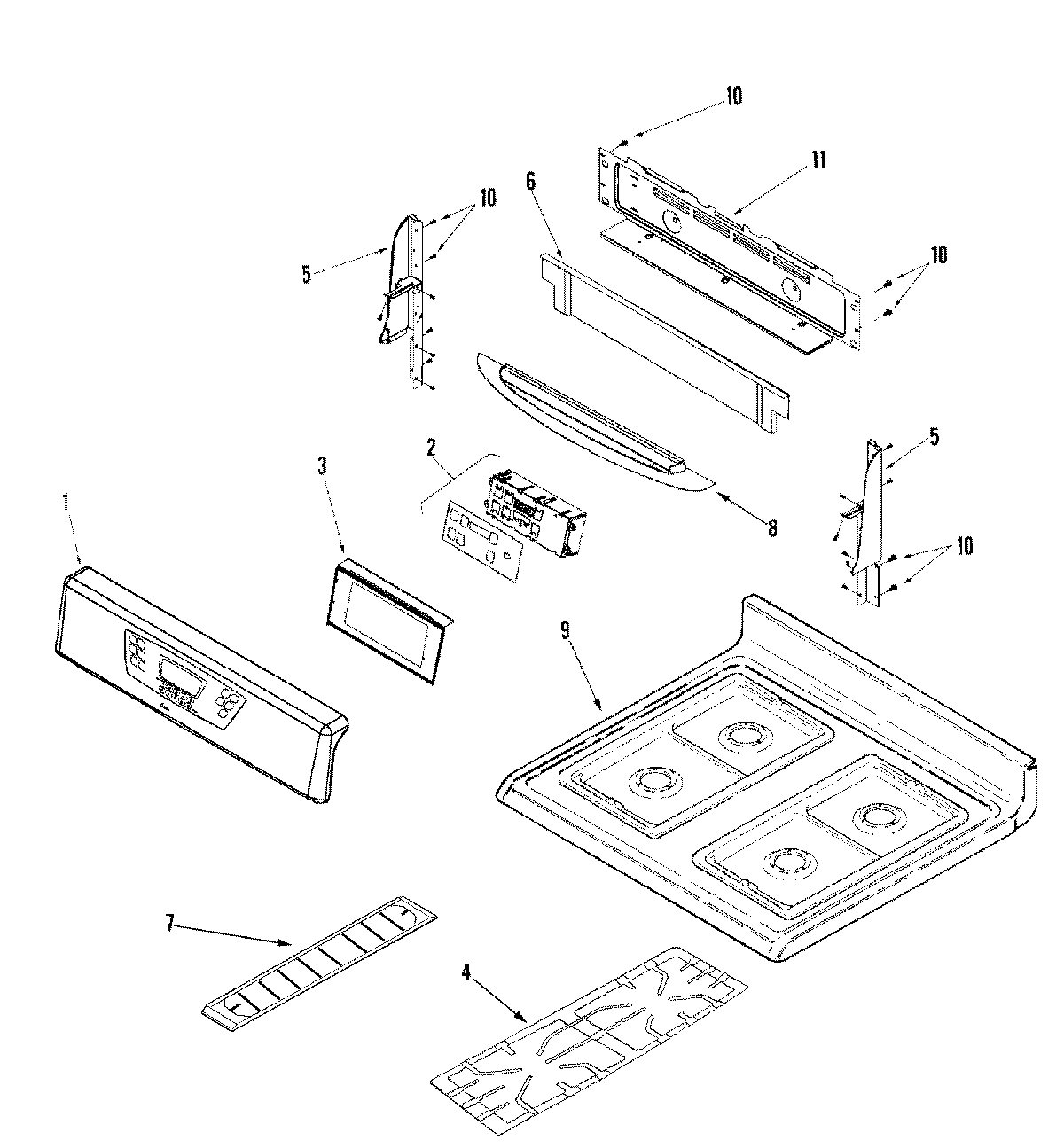 03 - CONTROL PANEL/TOP ASSEMBLY