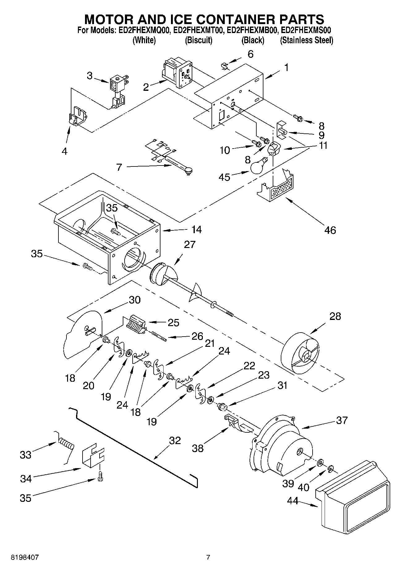 05 - MOTOR AND ICE CONTAINER PARTS