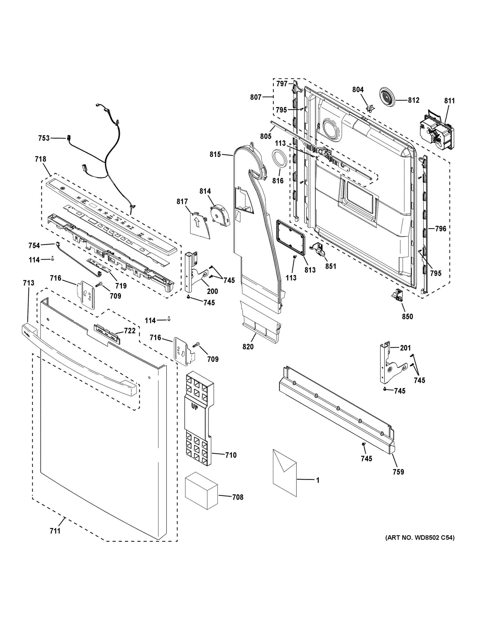 ESCUTCHEON & DOOR ASSEMBLY