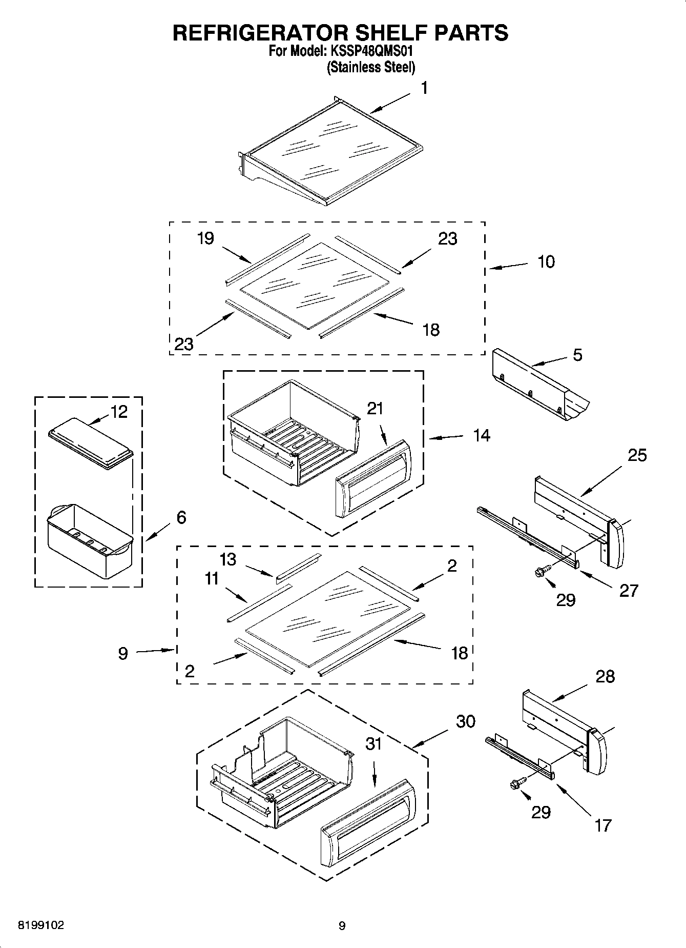 07 - REFRIGERATOR SHELF PARTS