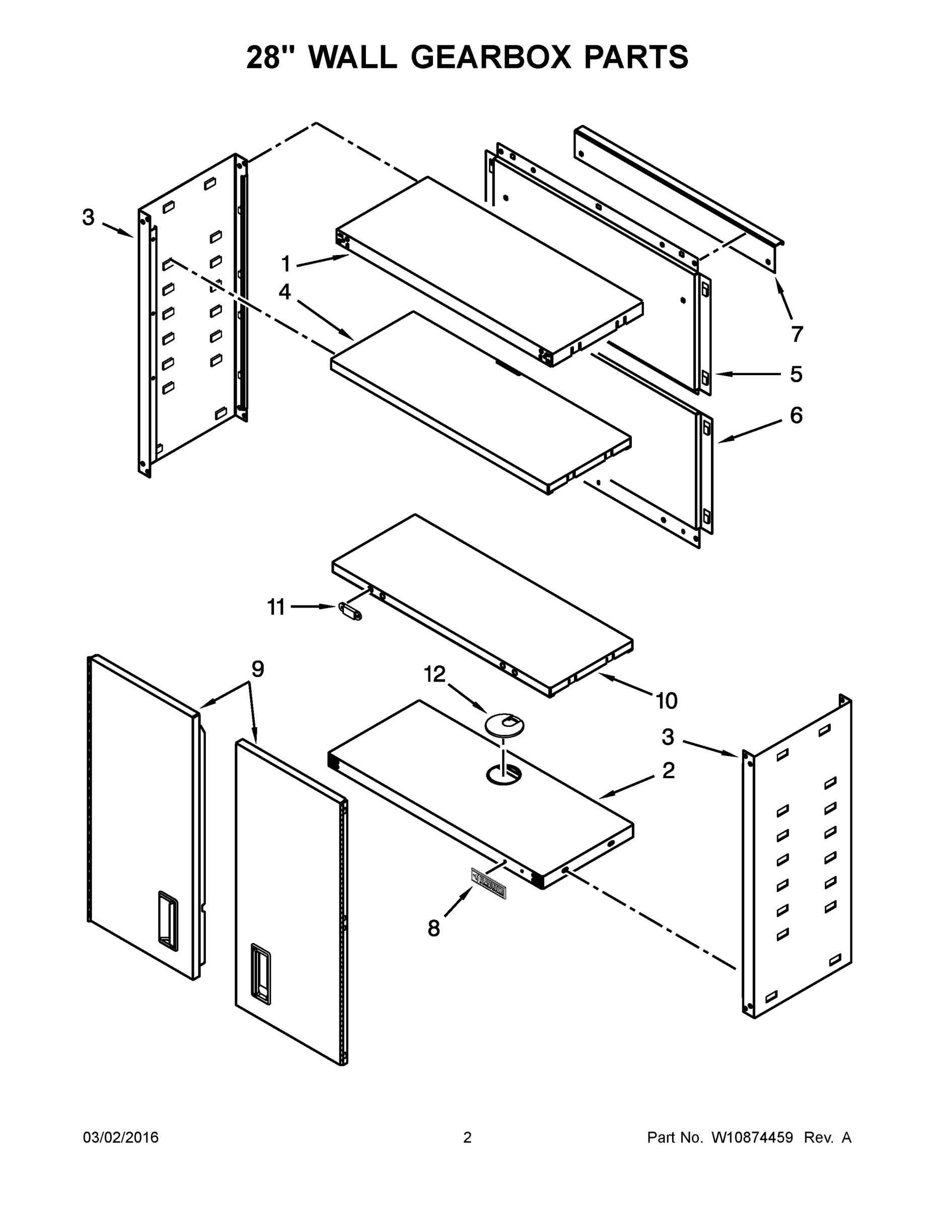 02 - 28 INCH WALL GEARBOX PARTS