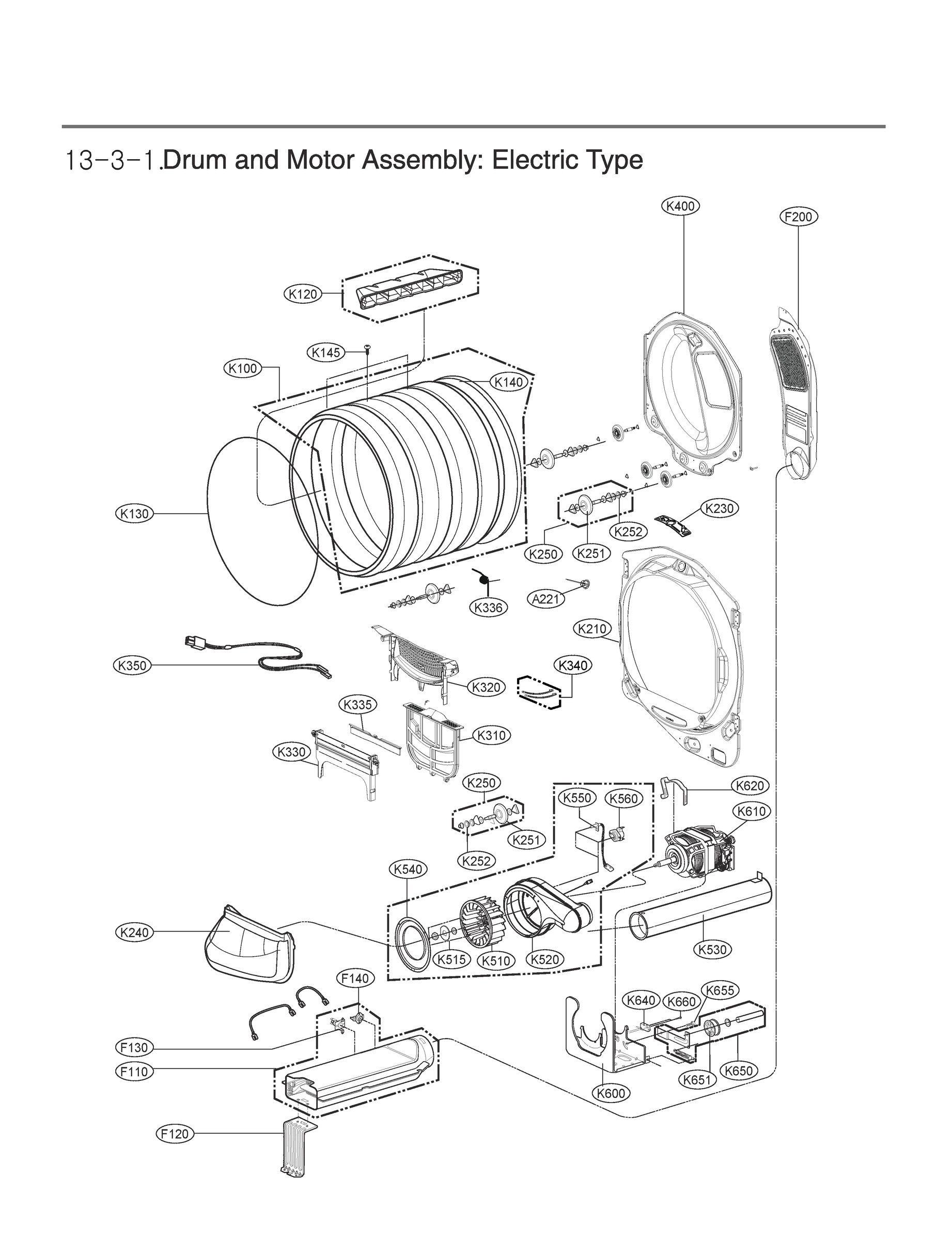DRUM AND MOTOR ASSEMBLY