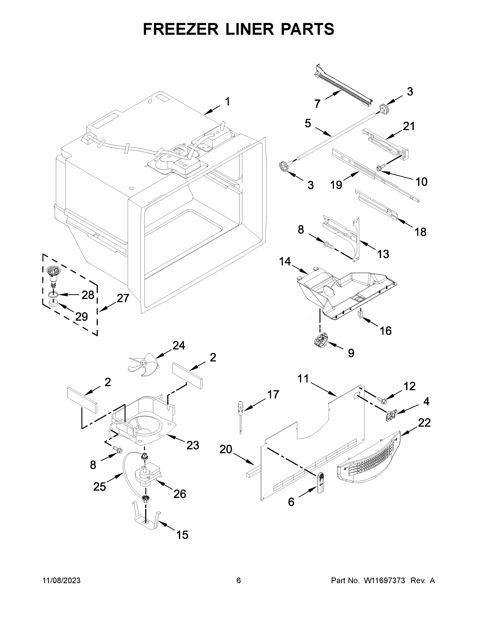 04 - FREEZER LINER PARTS