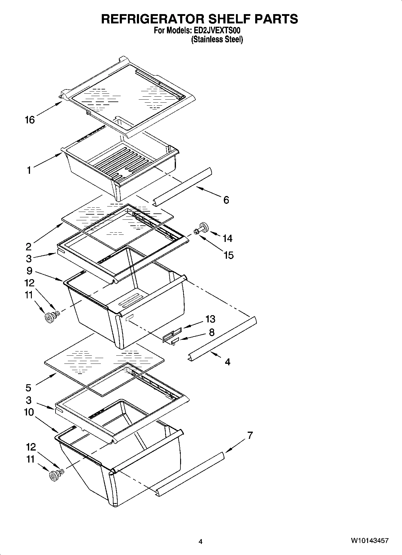 03 - REFRIGERATOR SHELF PARTS