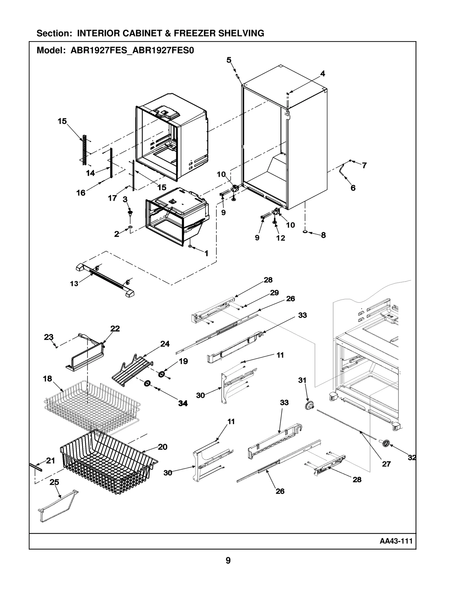 INTERIOR CABINET & FREEZER SHELVING