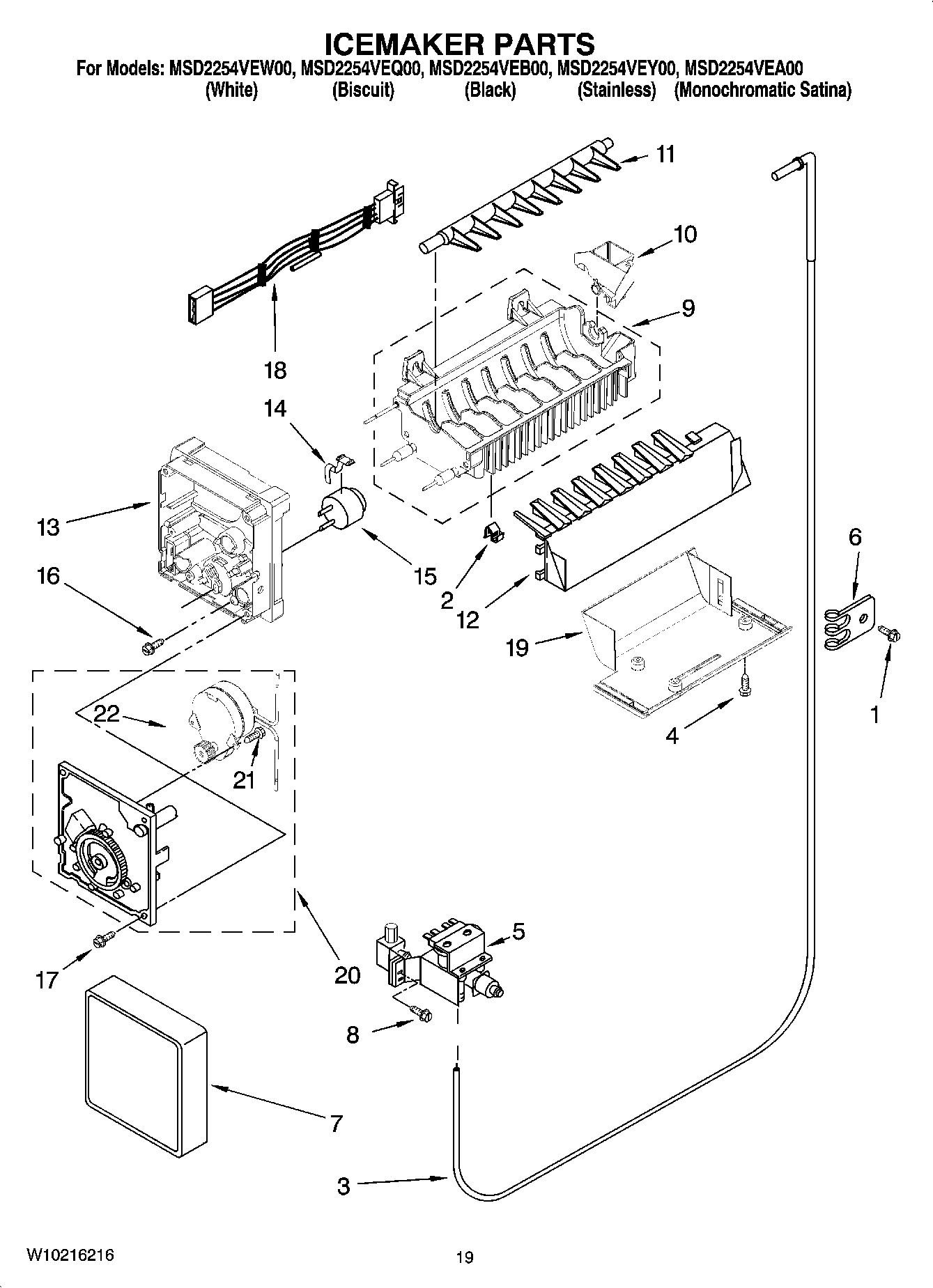 12 - ICEMAKER PARTS, OPTIONAL PARTS (NOT INCLUDED)
