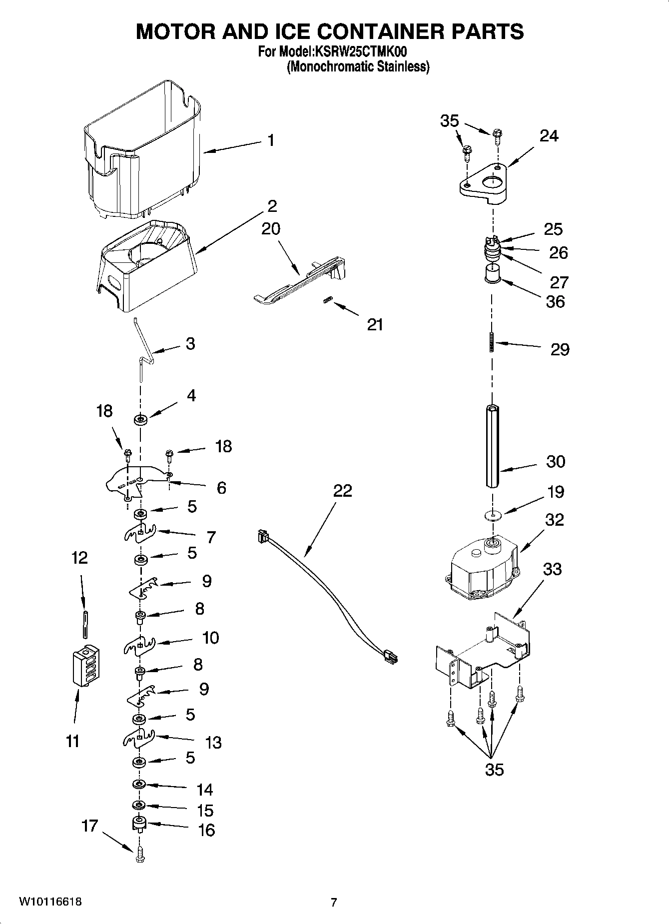 05 - MOTOR AND ICE CONTAINER PARTS