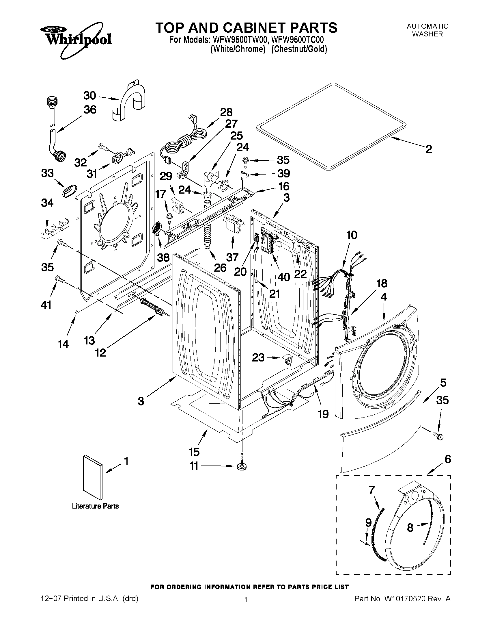 01 - TOP AND CABINET PARTS