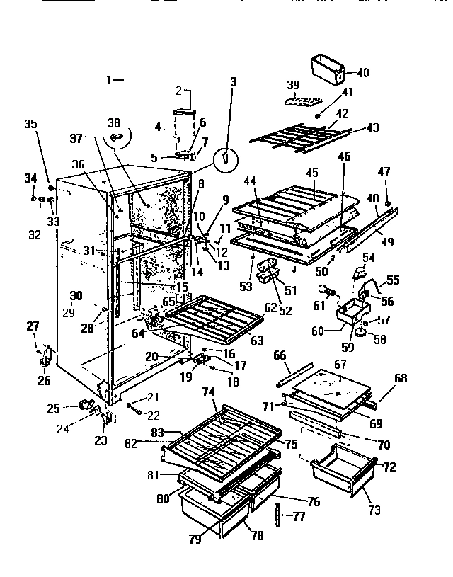 03 - CABINET, SHELVES, DIVIDER, FAN ASSE
