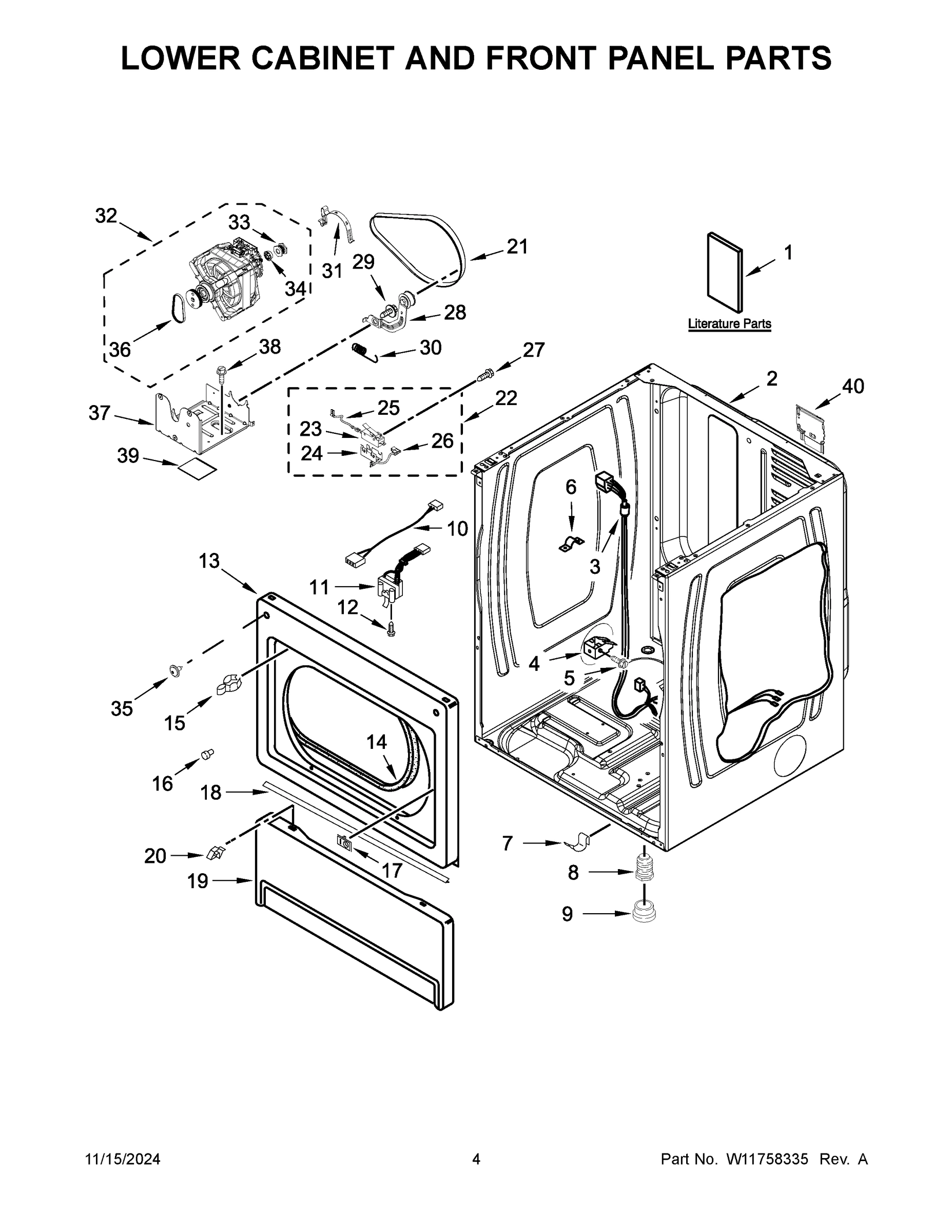 03 - LOWER CABINET AND FRONT PANEL PARTS