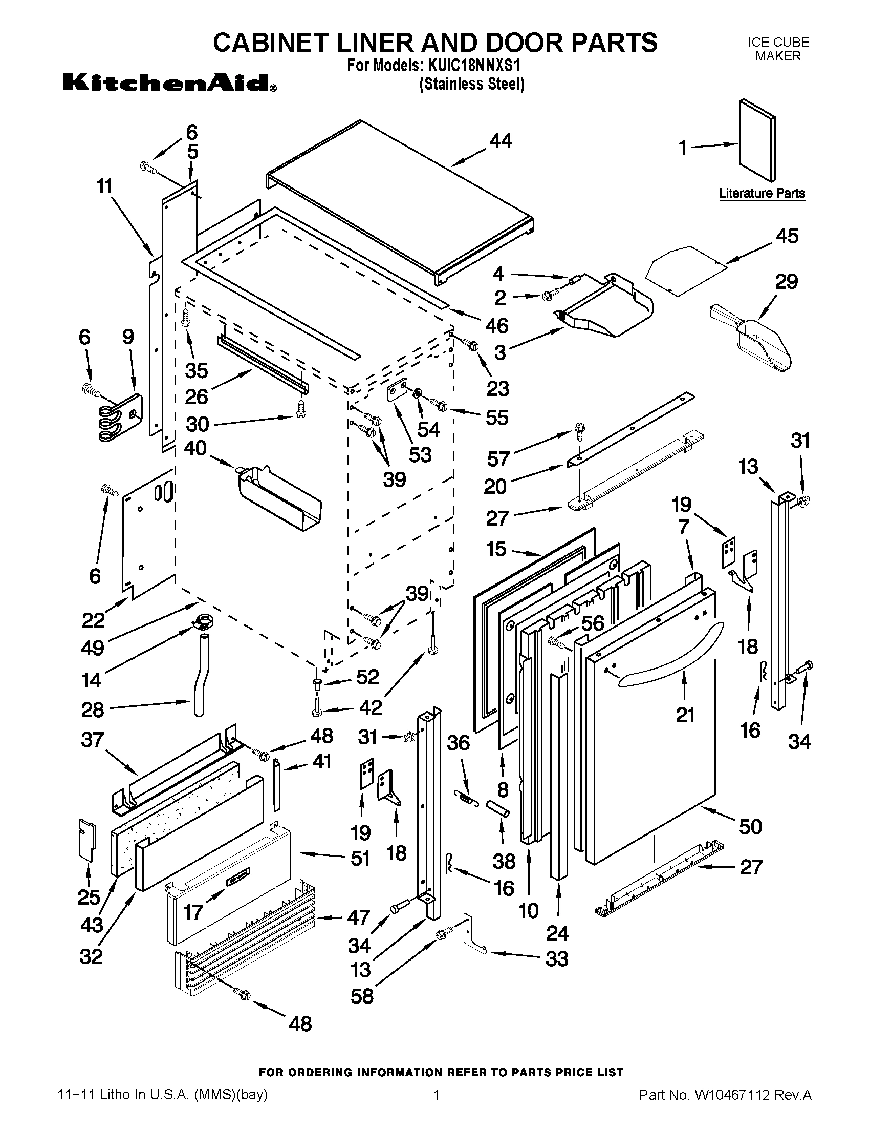 01 - CABINET LINER AND DOOR PARTS