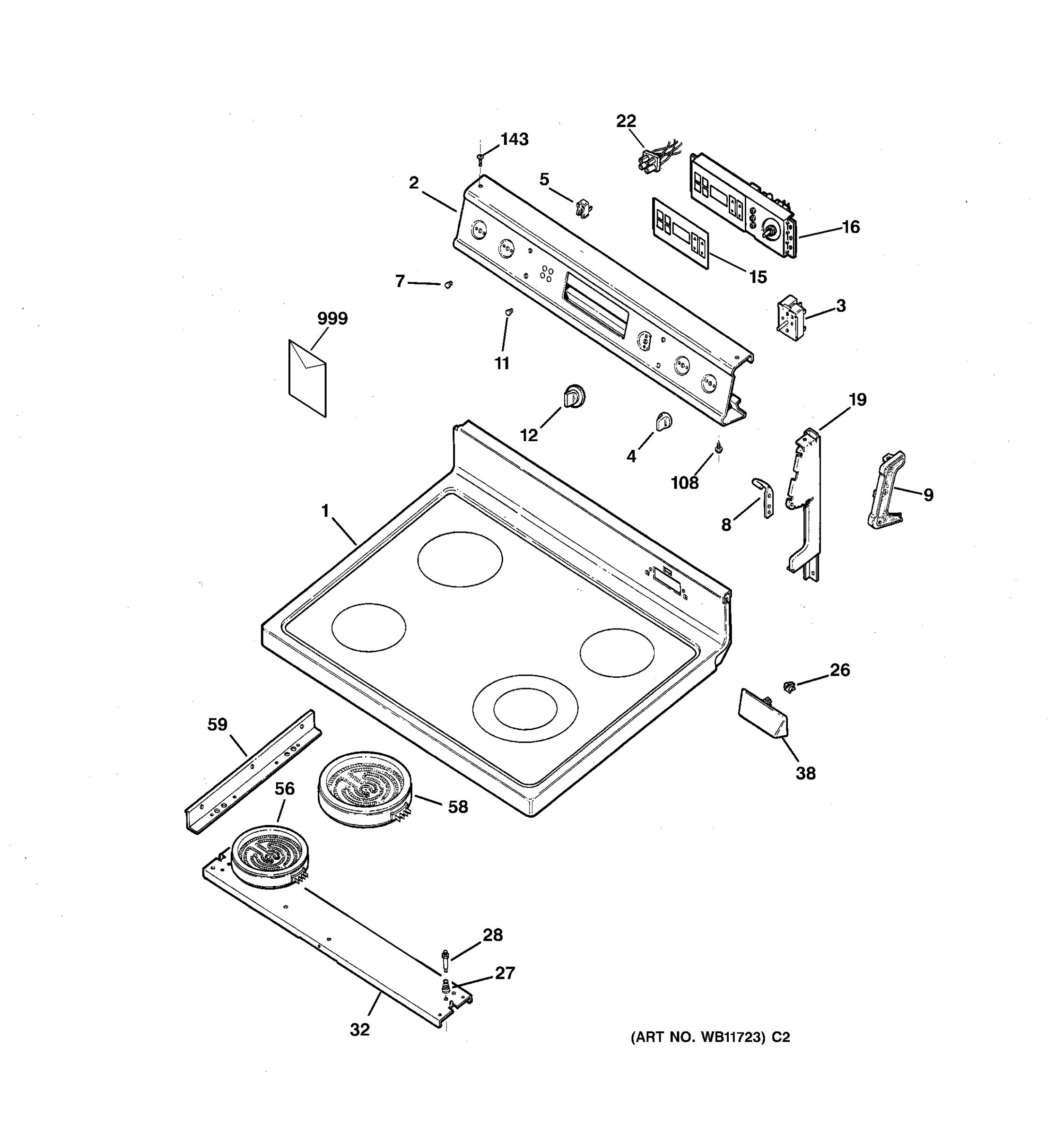 CONTROL PANEL & COOKTOP