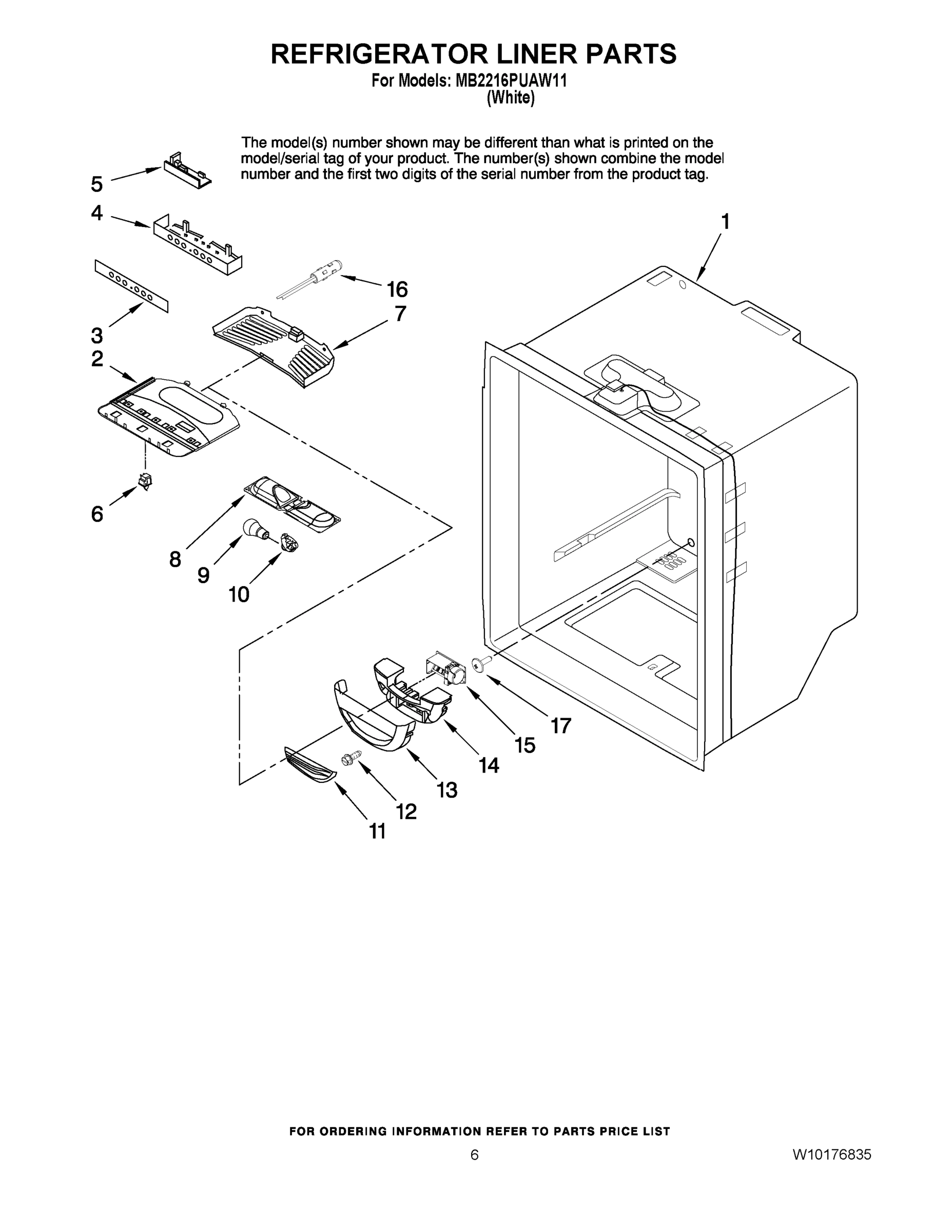 04 - REFRIGERATOR LINER PARTS