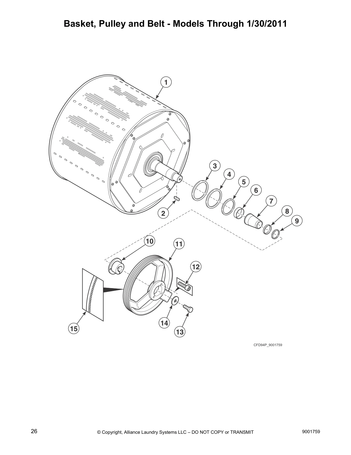 Basket, Pulley and Belt - Models Through 1/30/2011