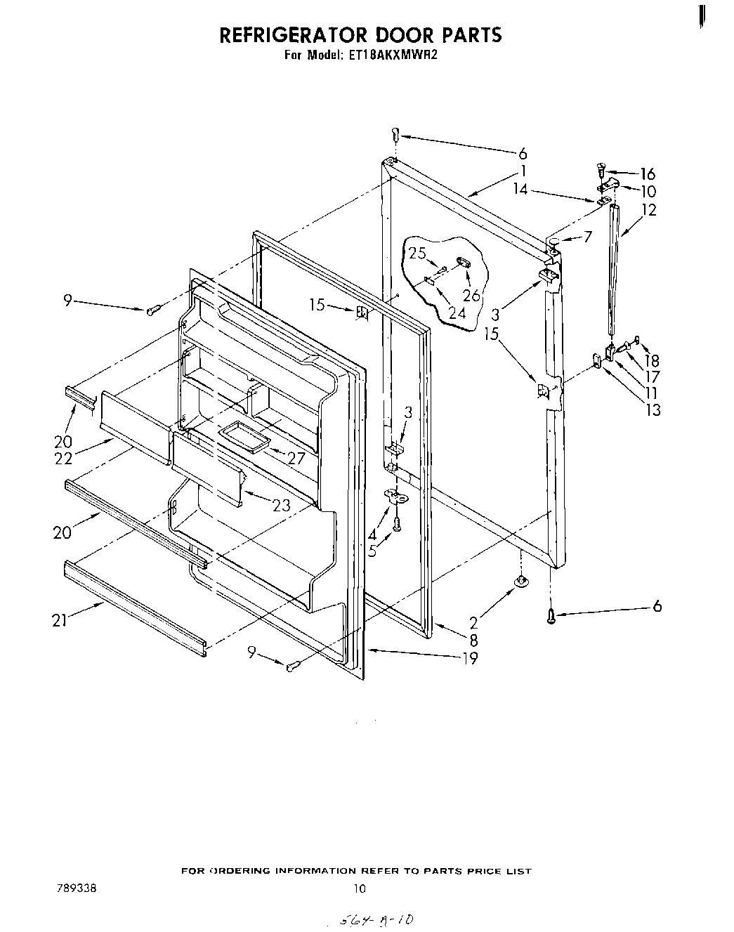 08 - REFRIGERATOR DOOR , PARTS NOT ILLUS