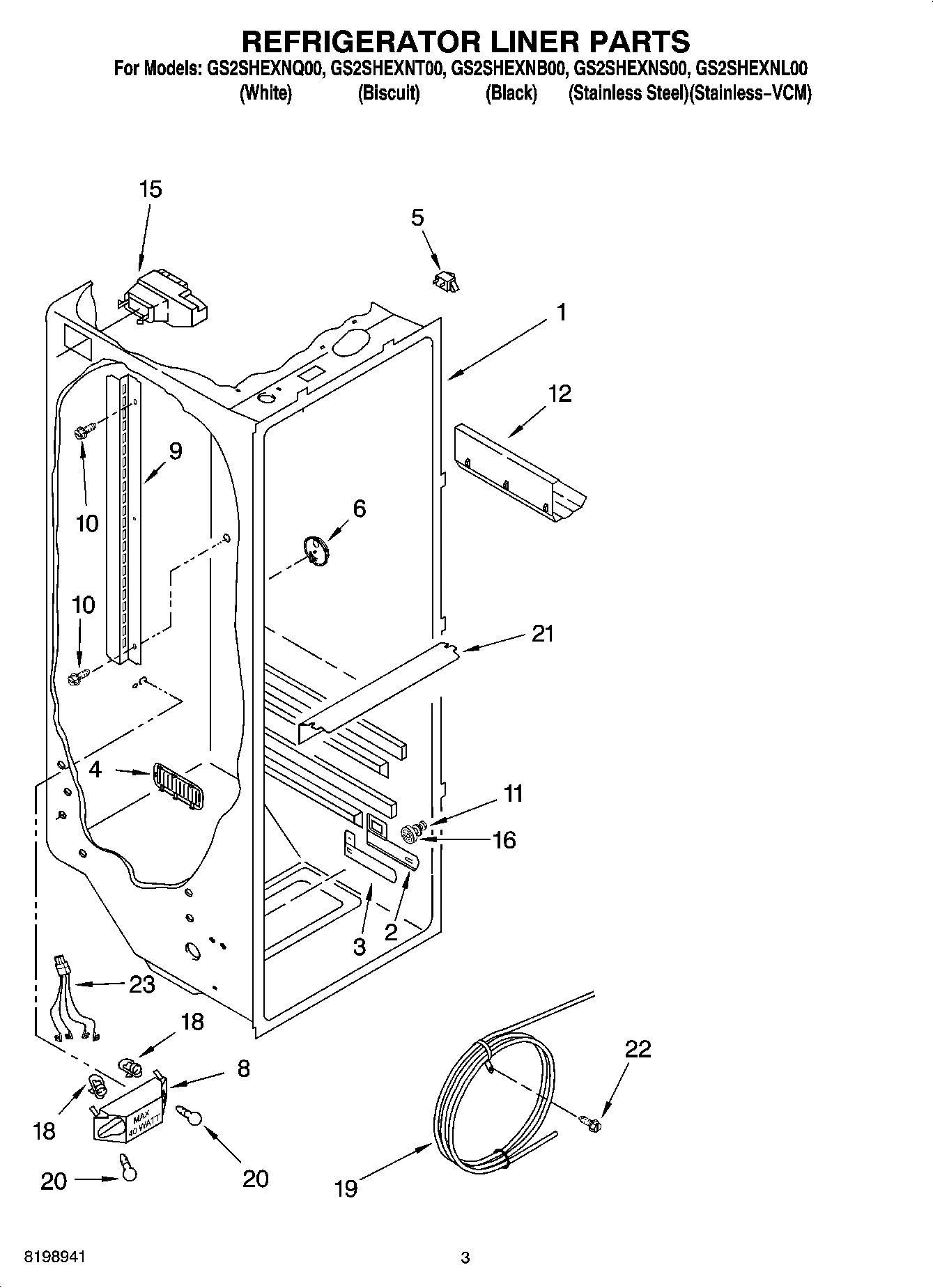 02 - REFRIGERATOR LINER PARTS