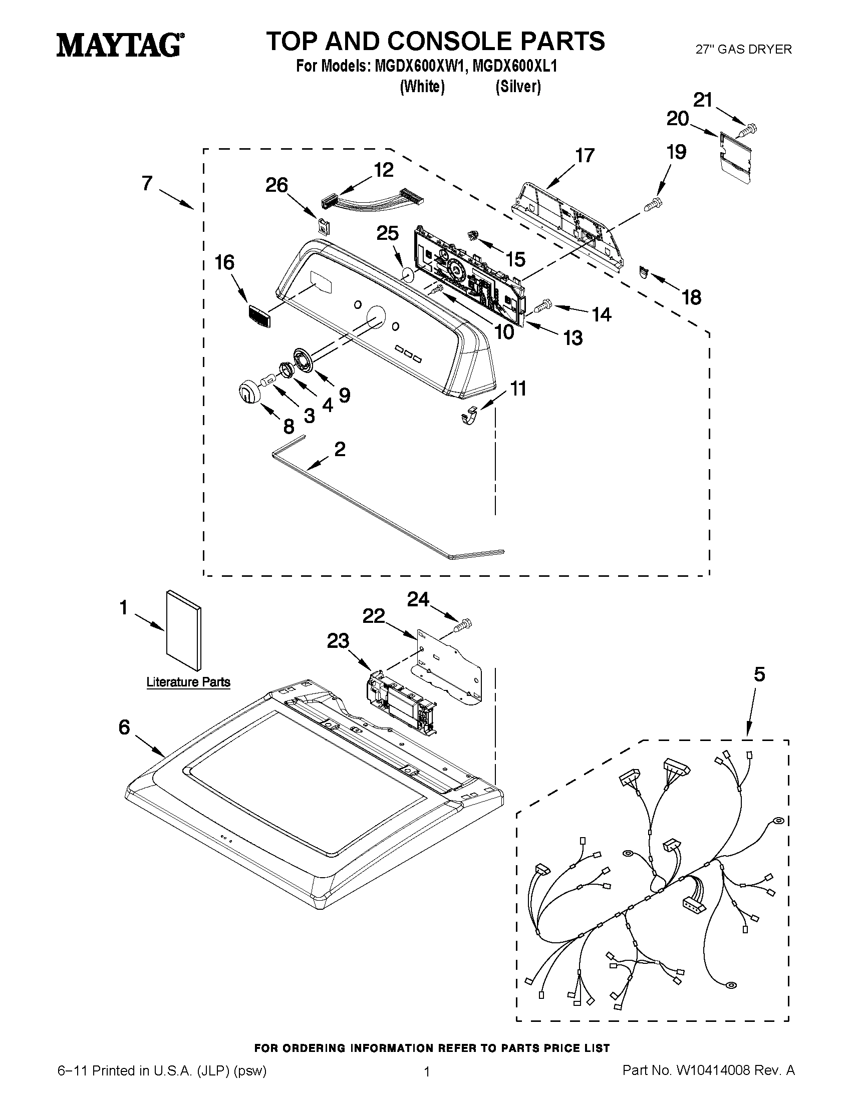 01 - TOP AND CONSOLE PARTS