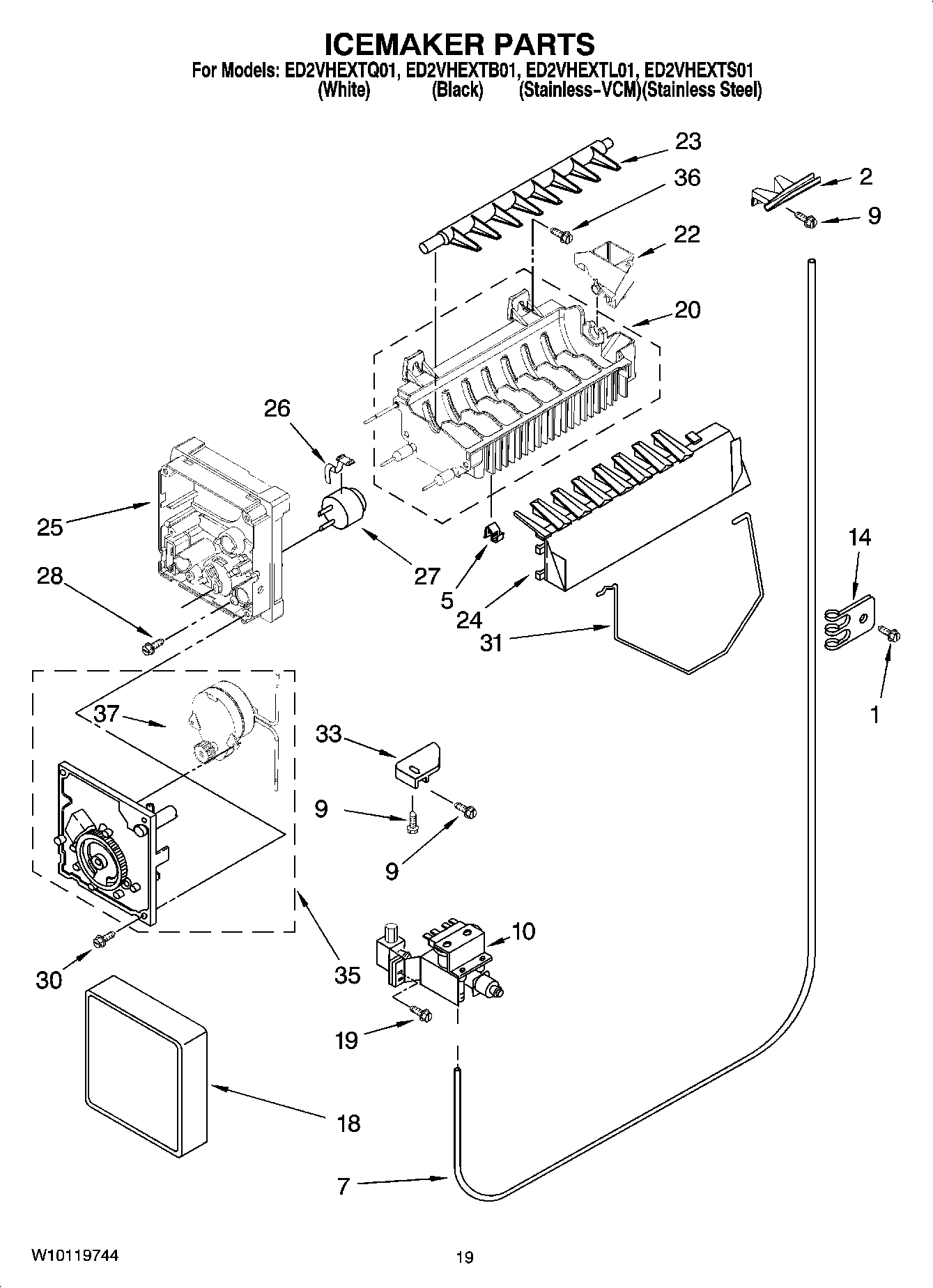 12 - ICEMAKER PARTS, OPTIONAL PARTS (NOT INCLUDED)