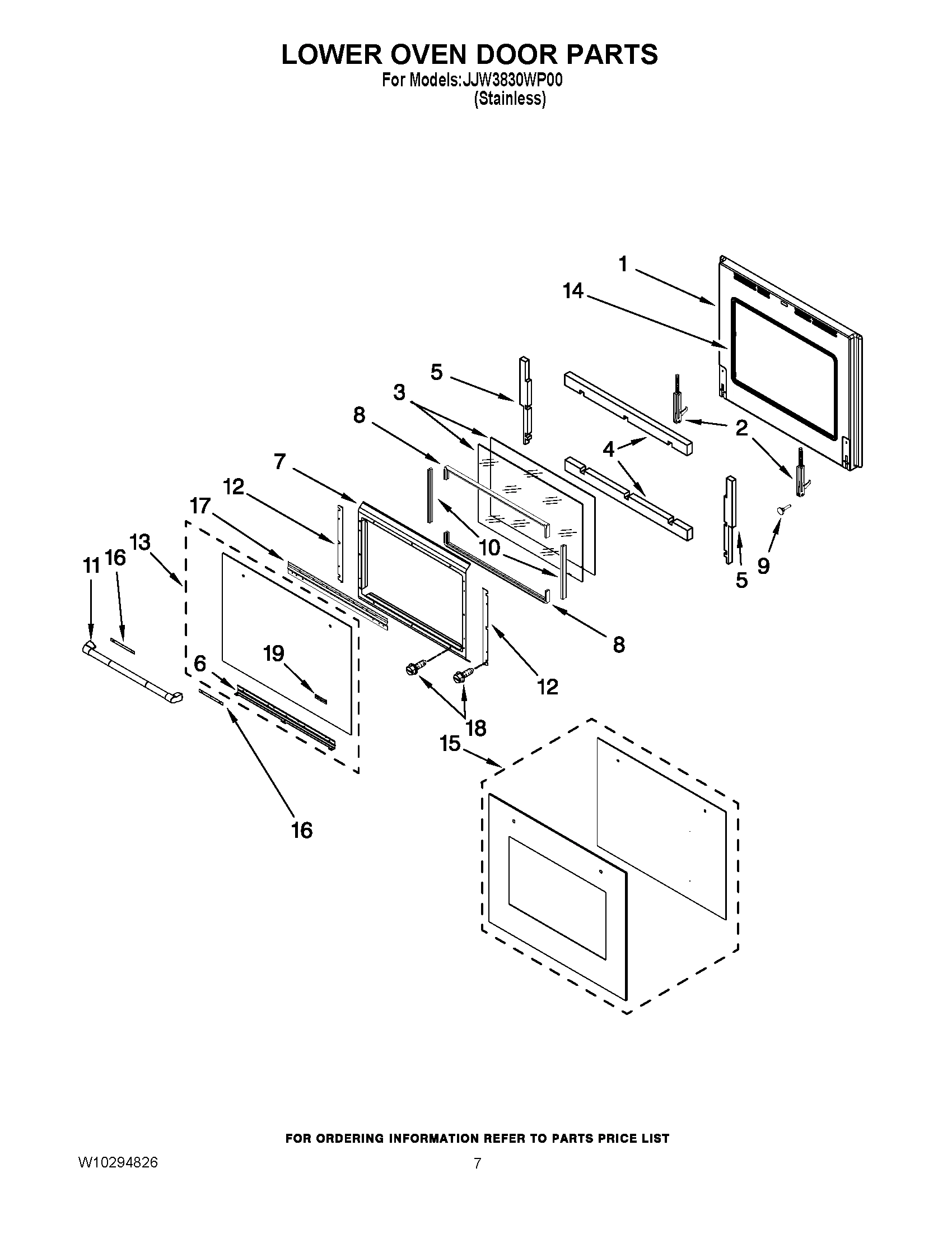 04 - LOWER OVEN DOOR PARTS