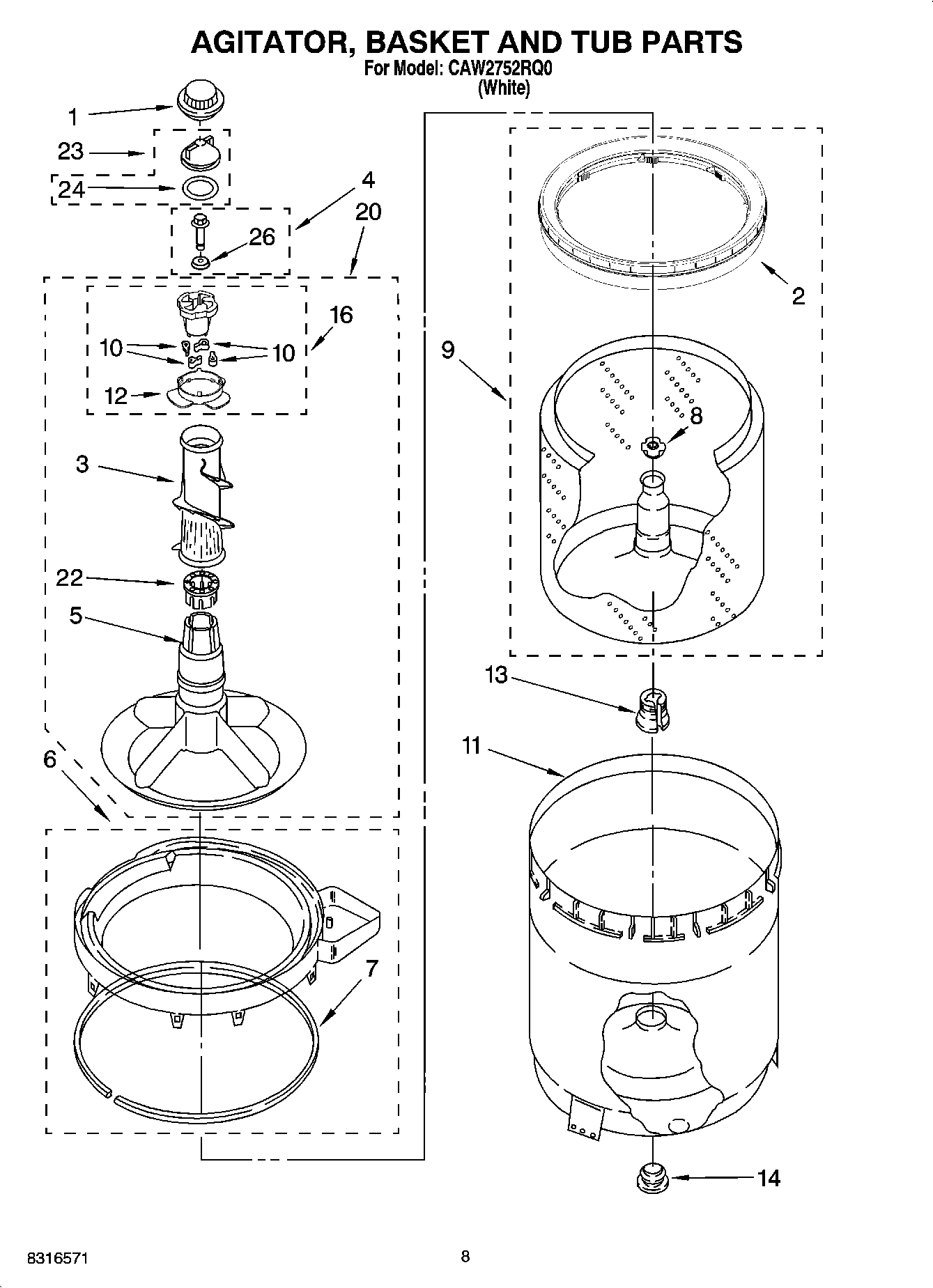 05 - AGITATOR, BASKET AND TUB PARTS