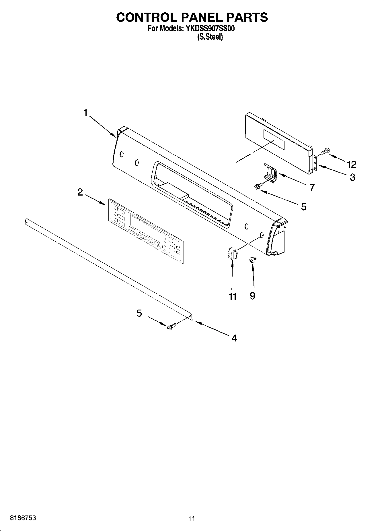 08 - CONTROL PANEL PARTS, OPTIONAL PARTS (NOT INCLUDED)