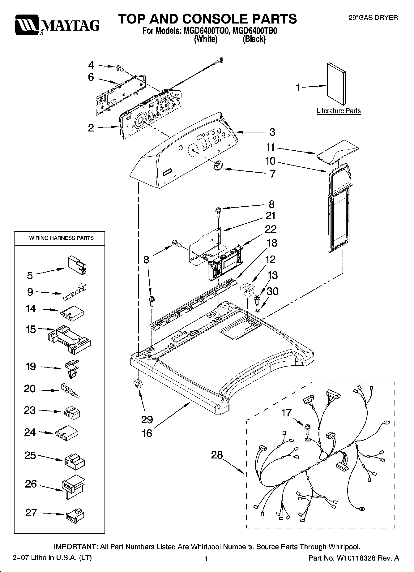 01 - TOP AND CONSOLE PARTS