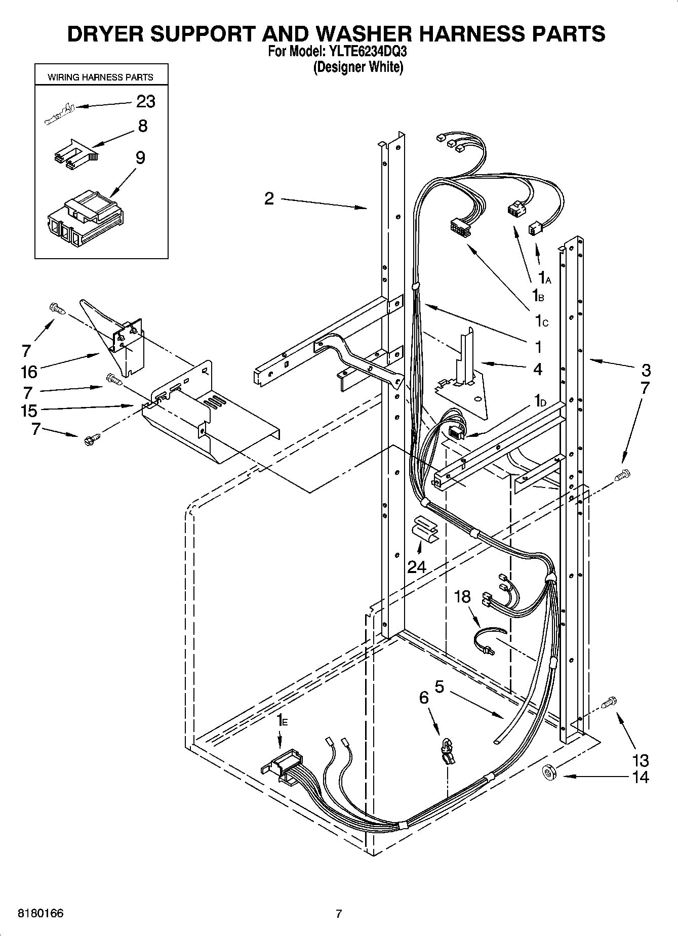 05 - DRYER SUPPORT AND WASHER HARNESS PARTS