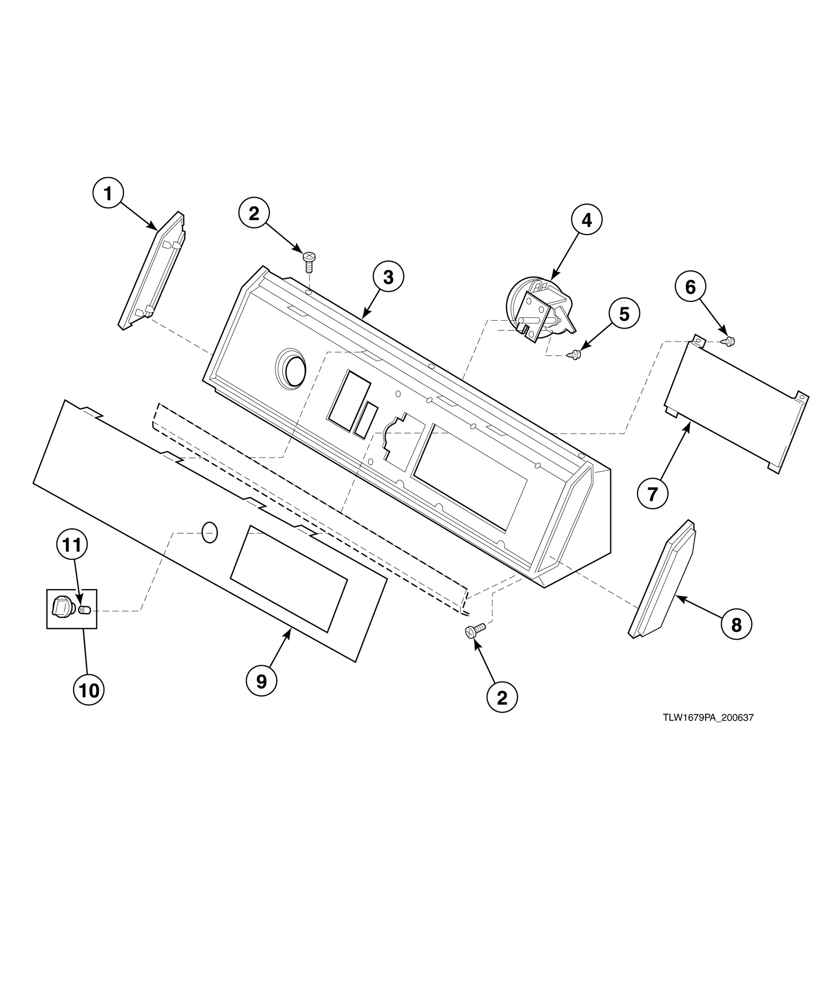 Graphic Panel, Control Hood and Controls (Drawing 3 of 9)