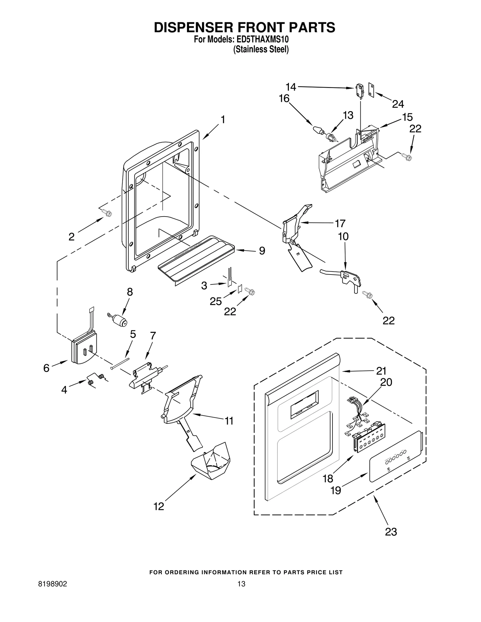 DISPENSER FRONT PARTS