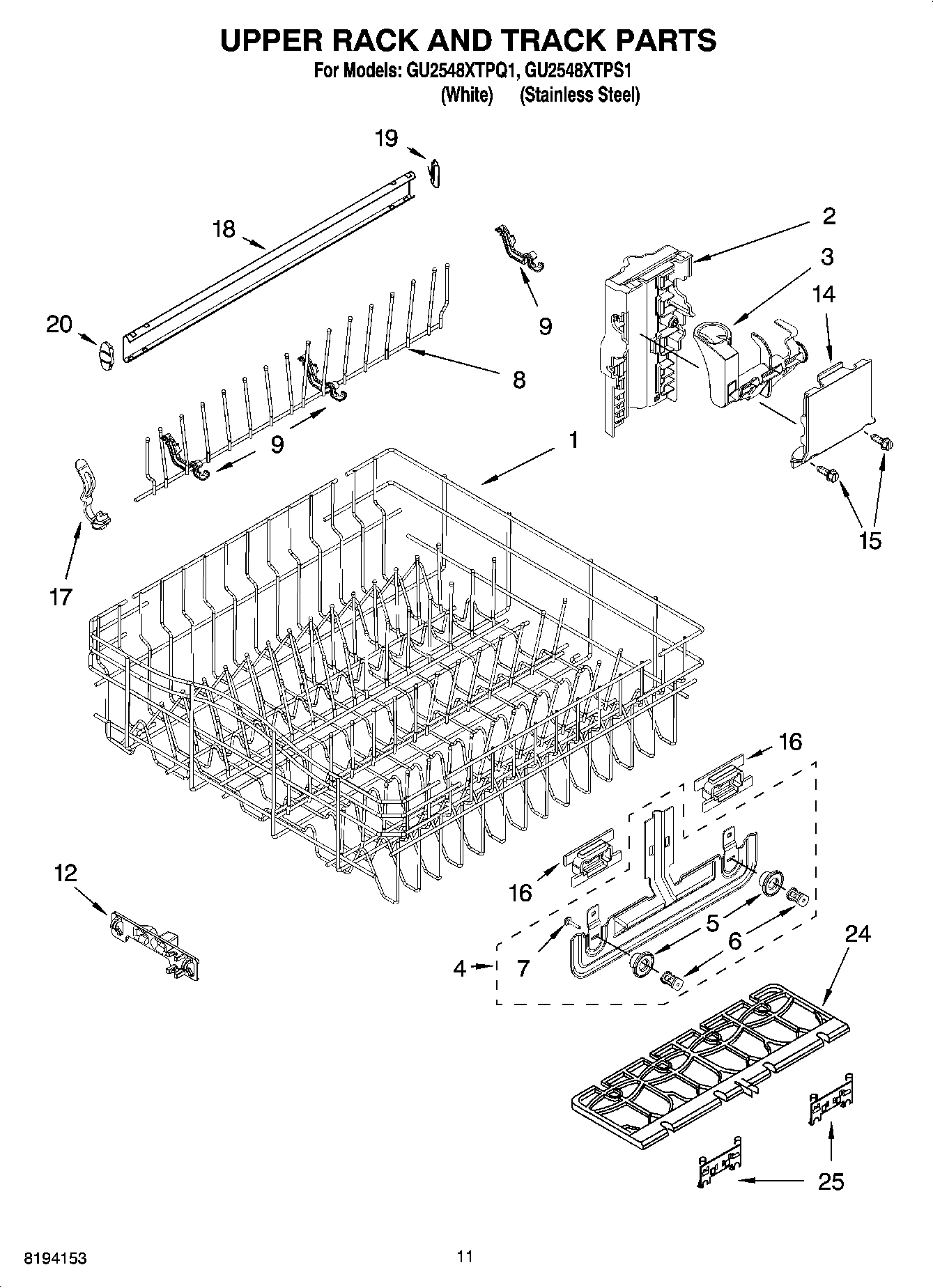 09 - UPPER RACK AND TRACK PARTS