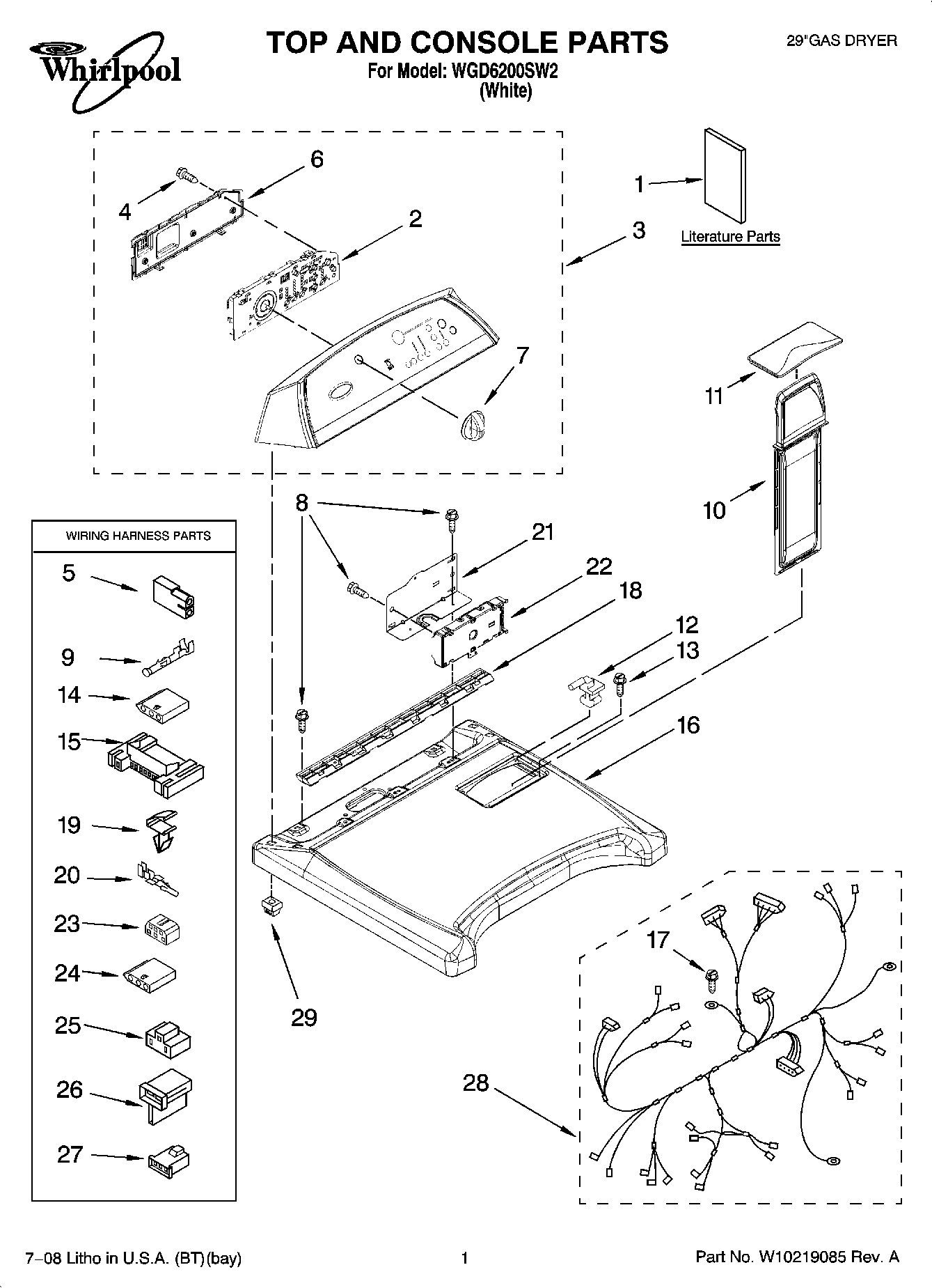 01 - TOP AND CONSOLE PARTS