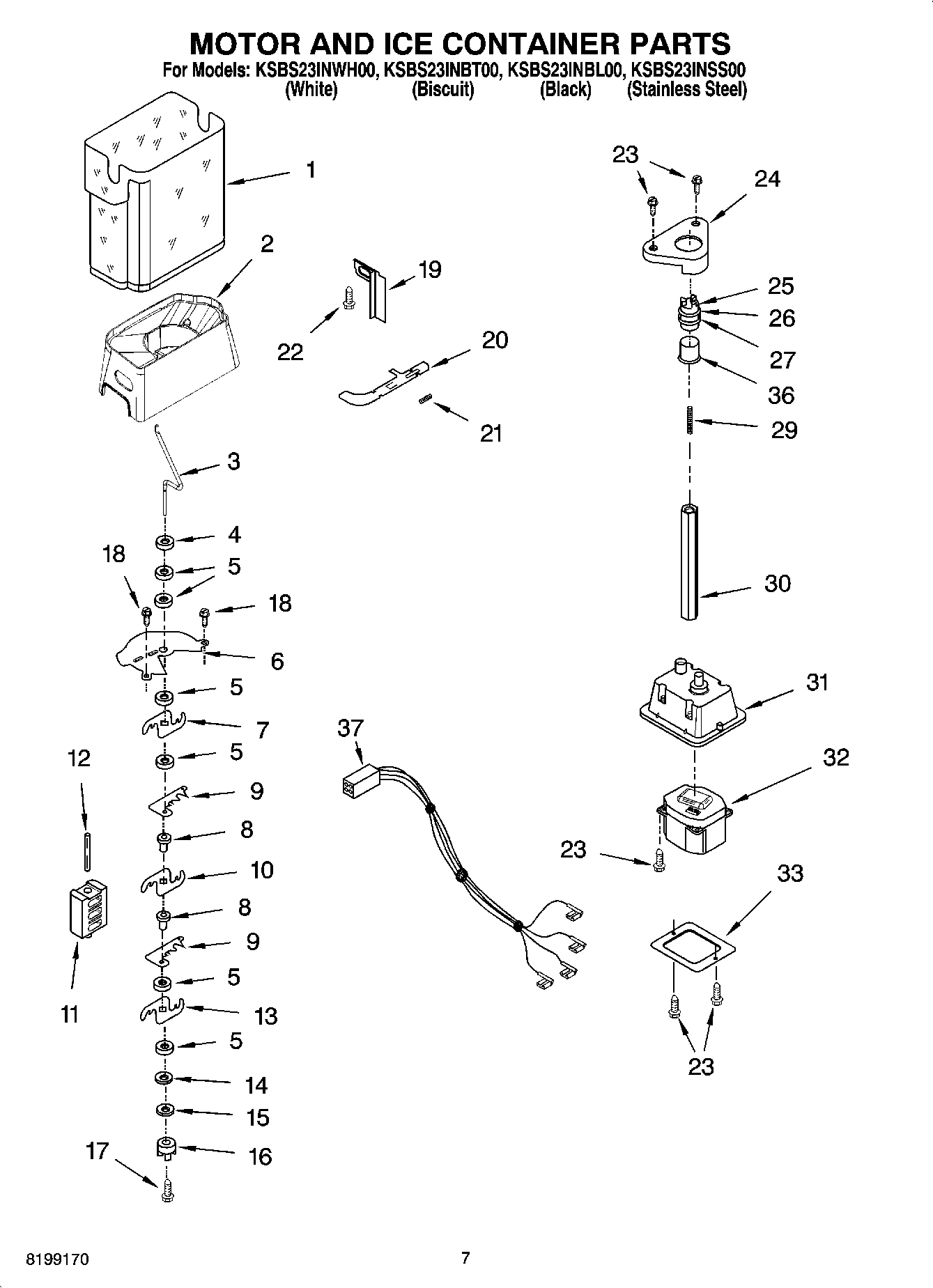 05 - MOTOR AND ICE CONTAINER PARTS