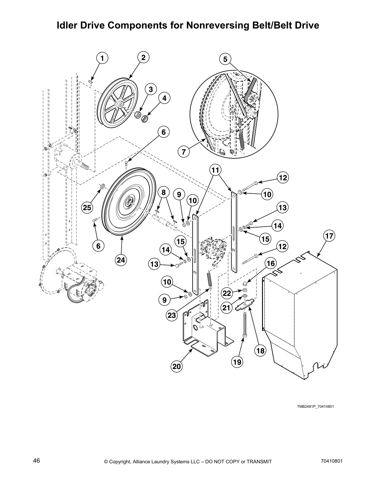 Idler Drive Components for Nonreversing Belt/Belt Drive