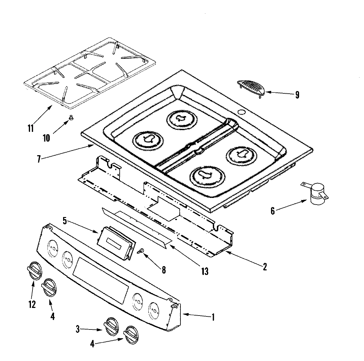 02 - CONTROL PANEL/TOP ASSEMBLY